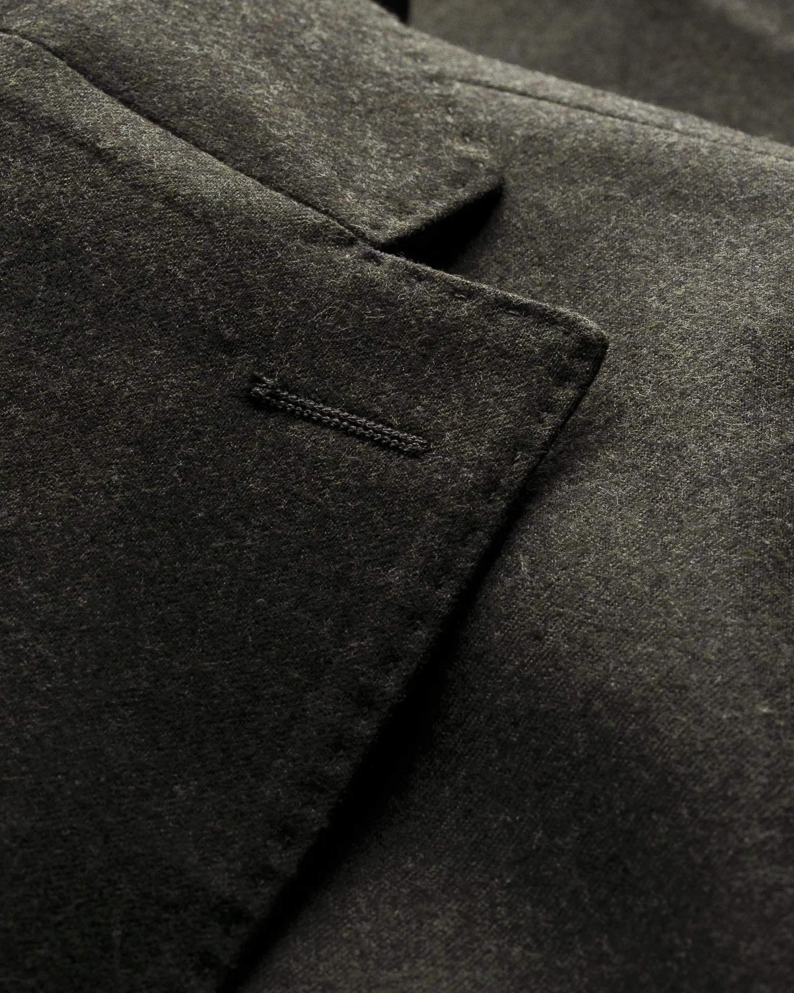 Eton - mid green wool flannel soft jacket
