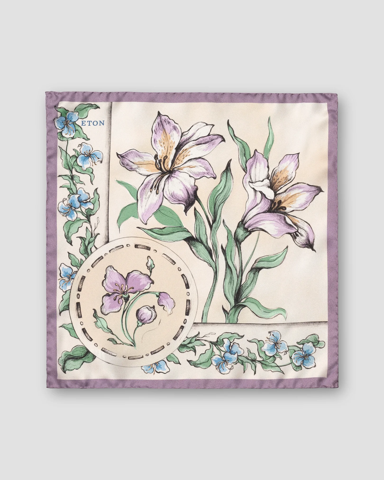 Eton - floral pocket square silk