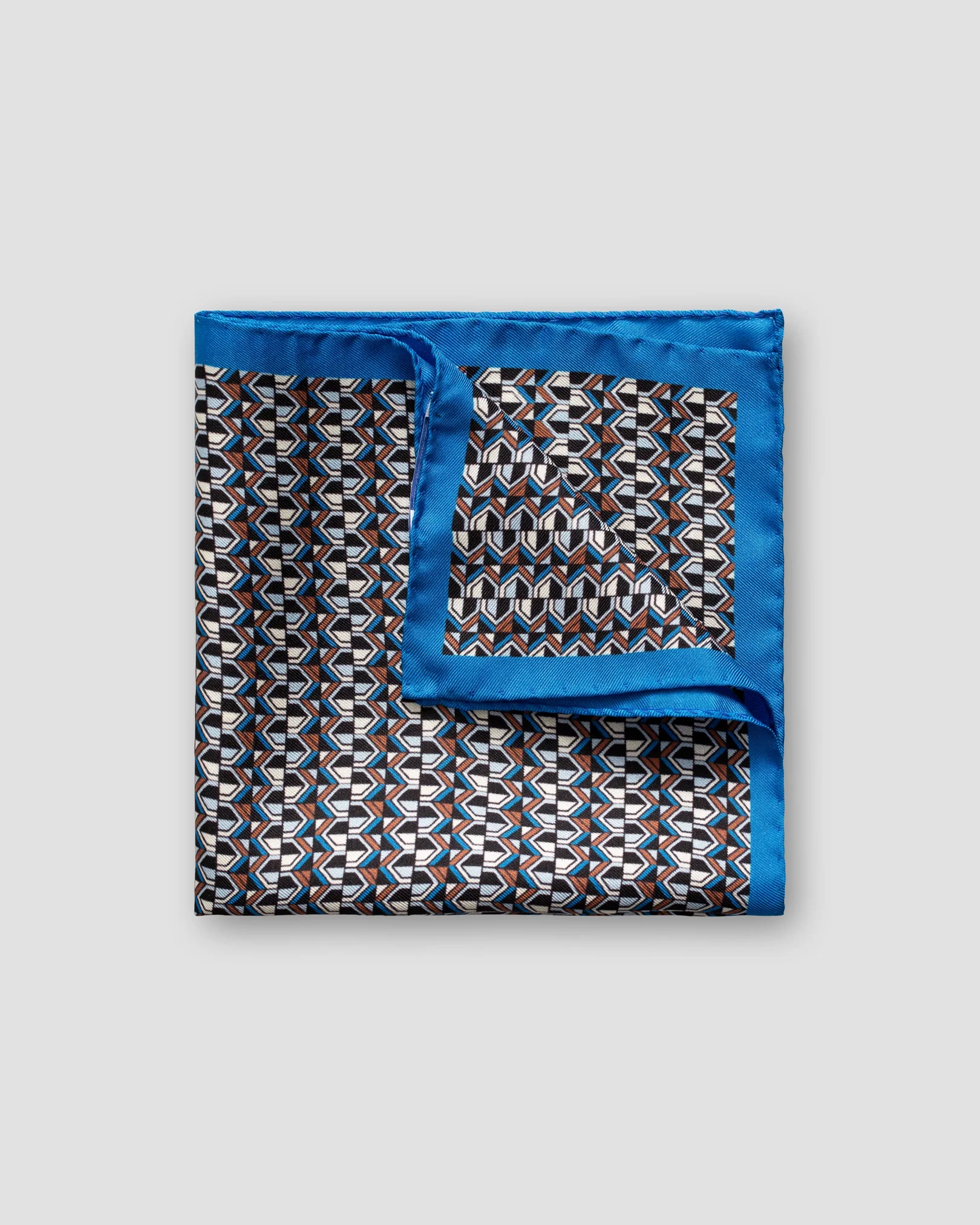 Eton - blue art deco print pocket square