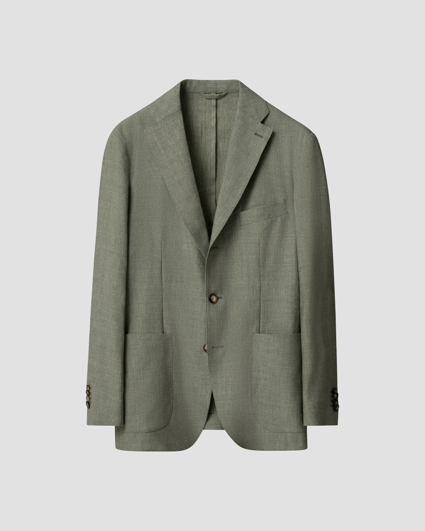 Eton - mid green linen wool soft jacket