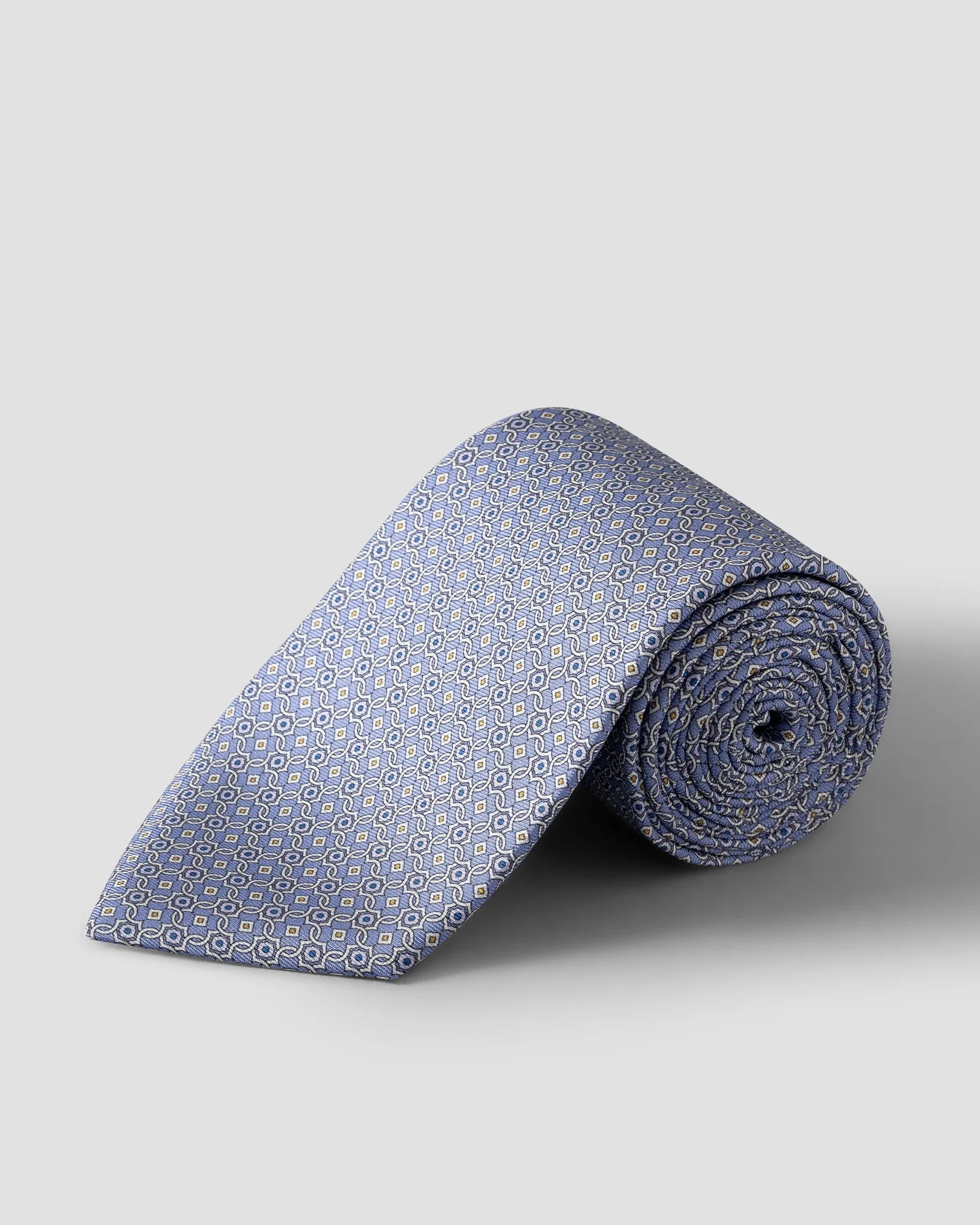 Eton - mid purple medallion printed silk tie