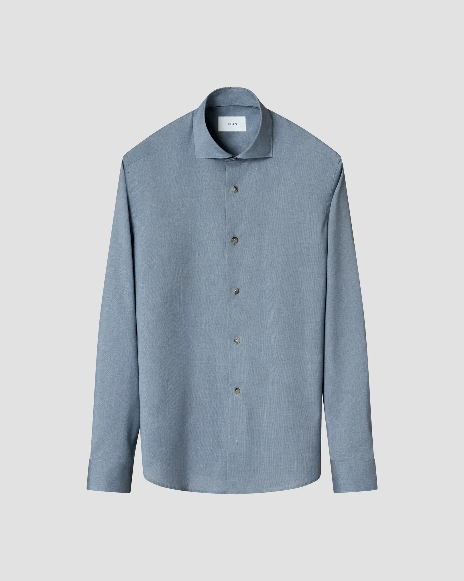 Eton - dark blue solid lighweight poplin shirt