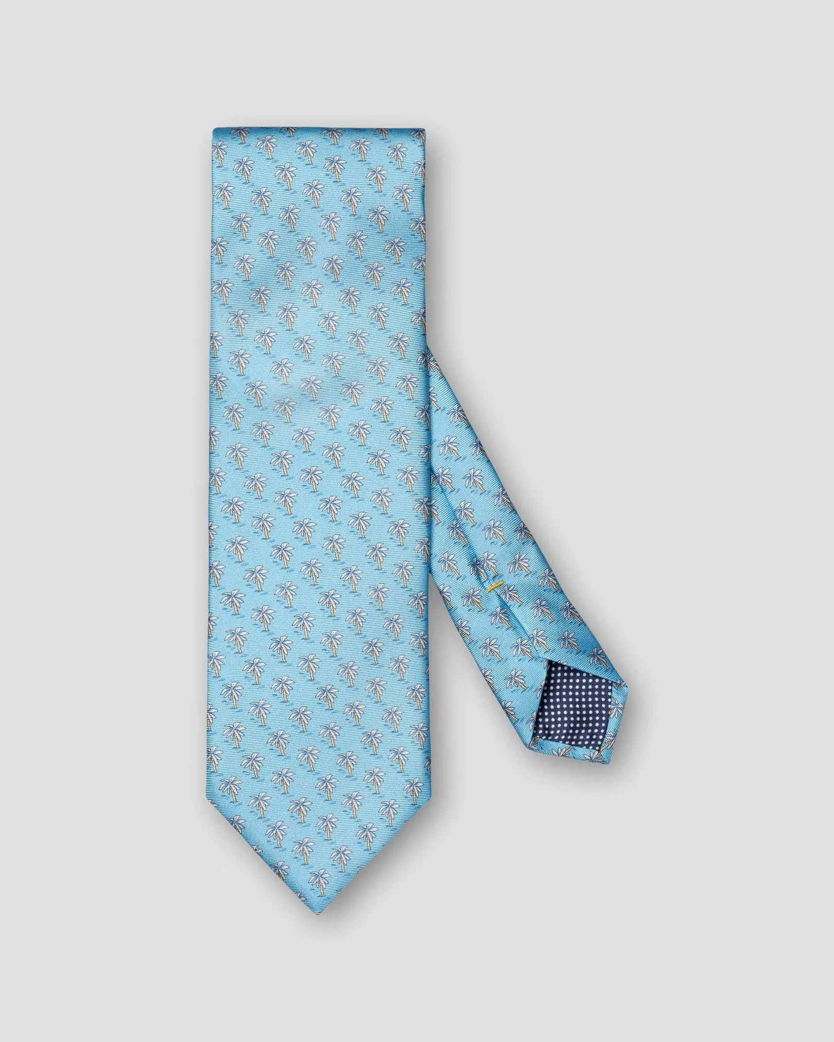 Eton - mid blue motif print silk tie