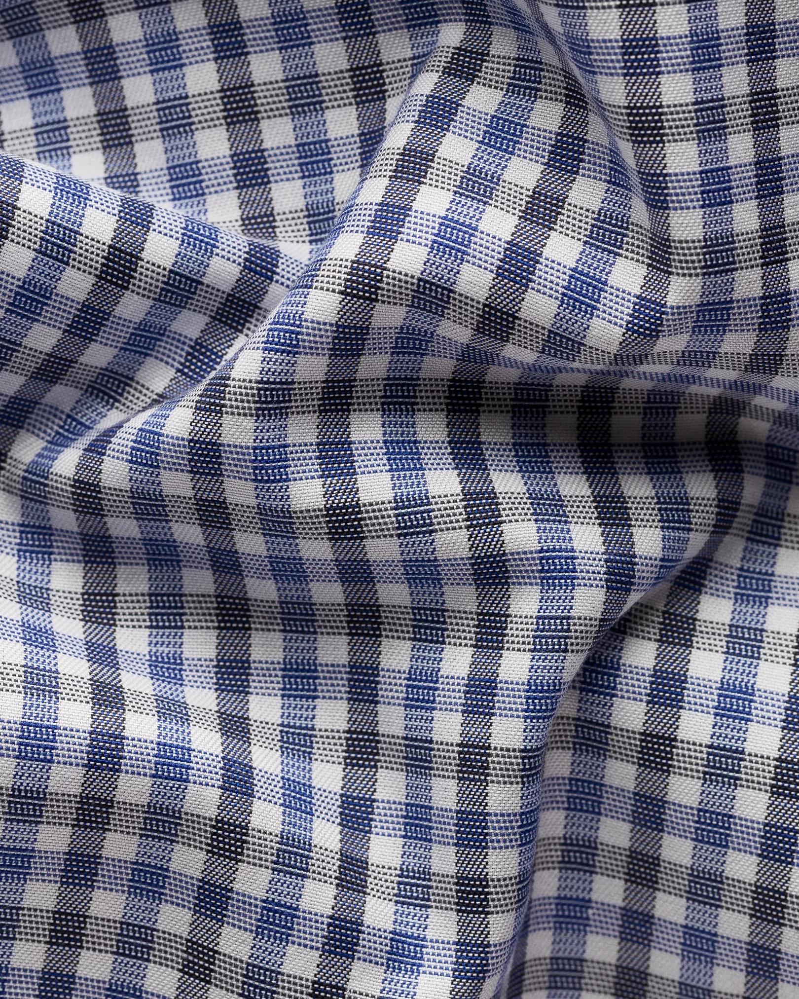 Three Color Check Cotton Lyocell Stretch Shirt - Eton