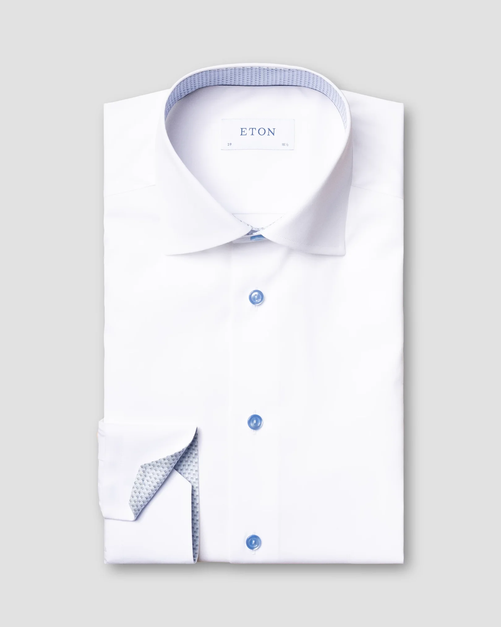 Eton - white poplin shirt micro details