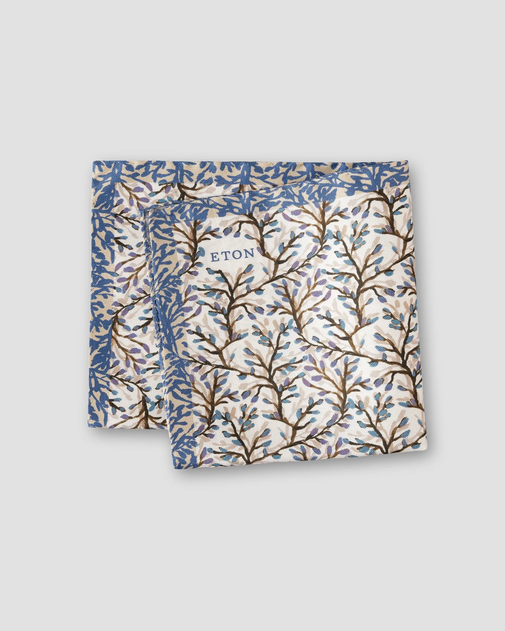 Eton - multi foliage oxford silk pocket square