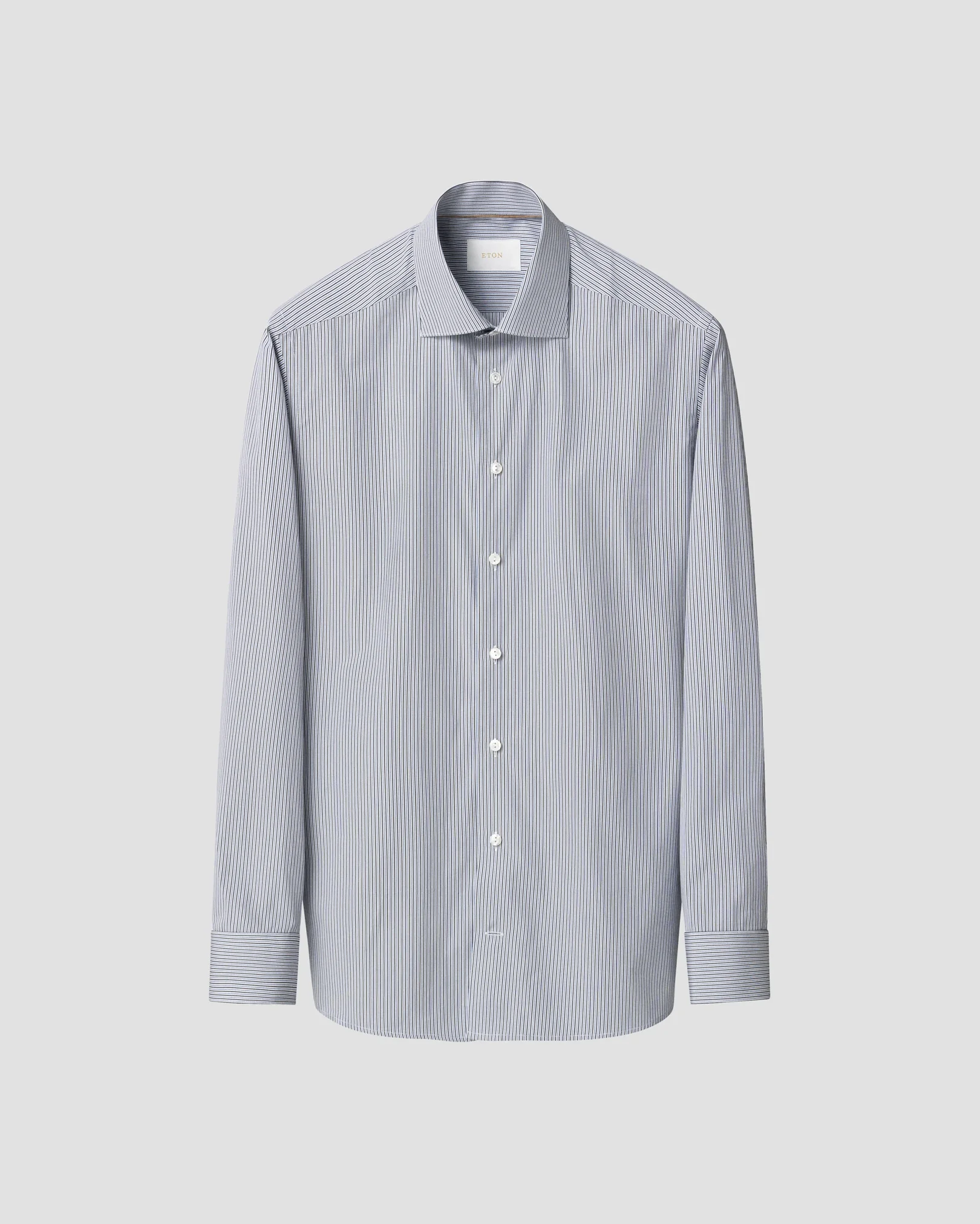 Eton - dark blue striped supima 120 shirt