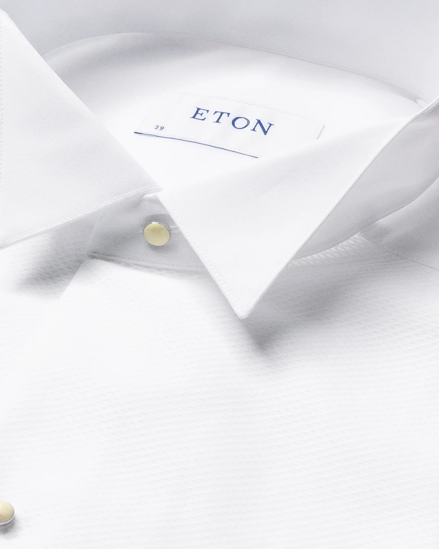 Eton - pique white tie shirt