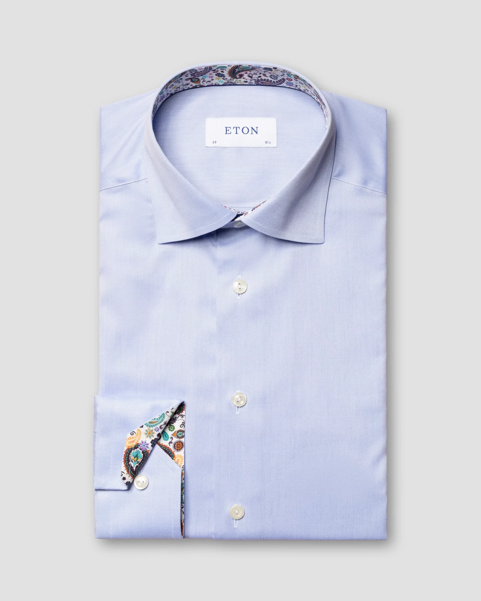 Eton - light blue signature twill details shirt