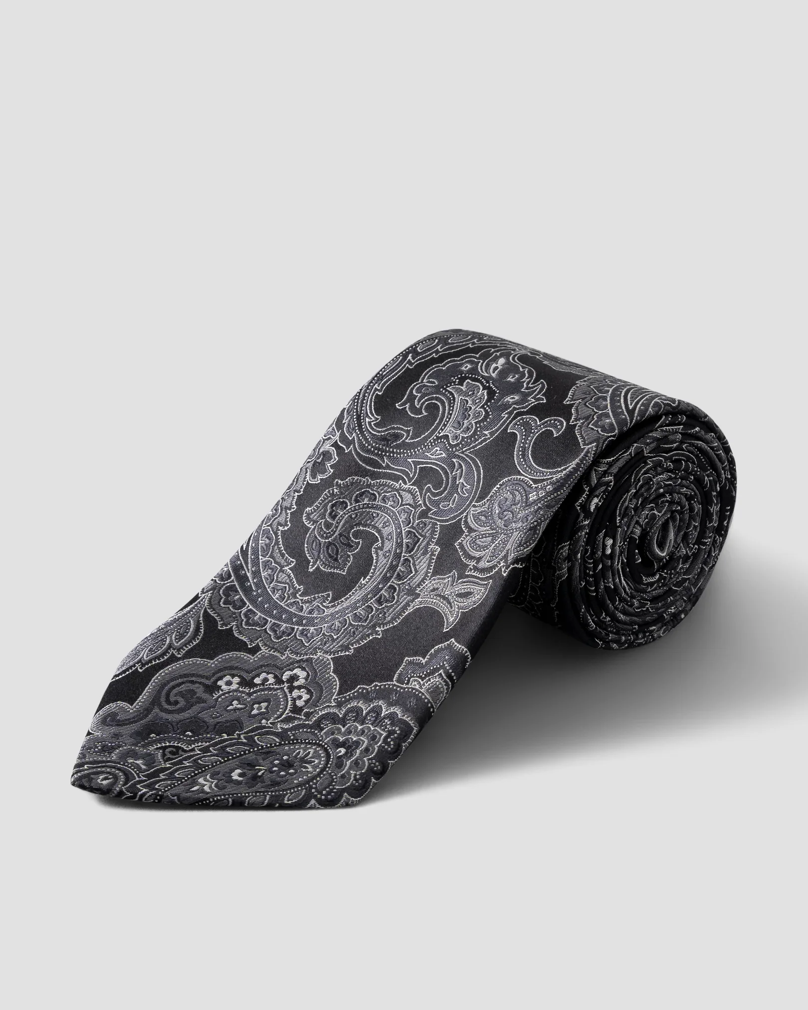 Black Jacquard Paisley Tie