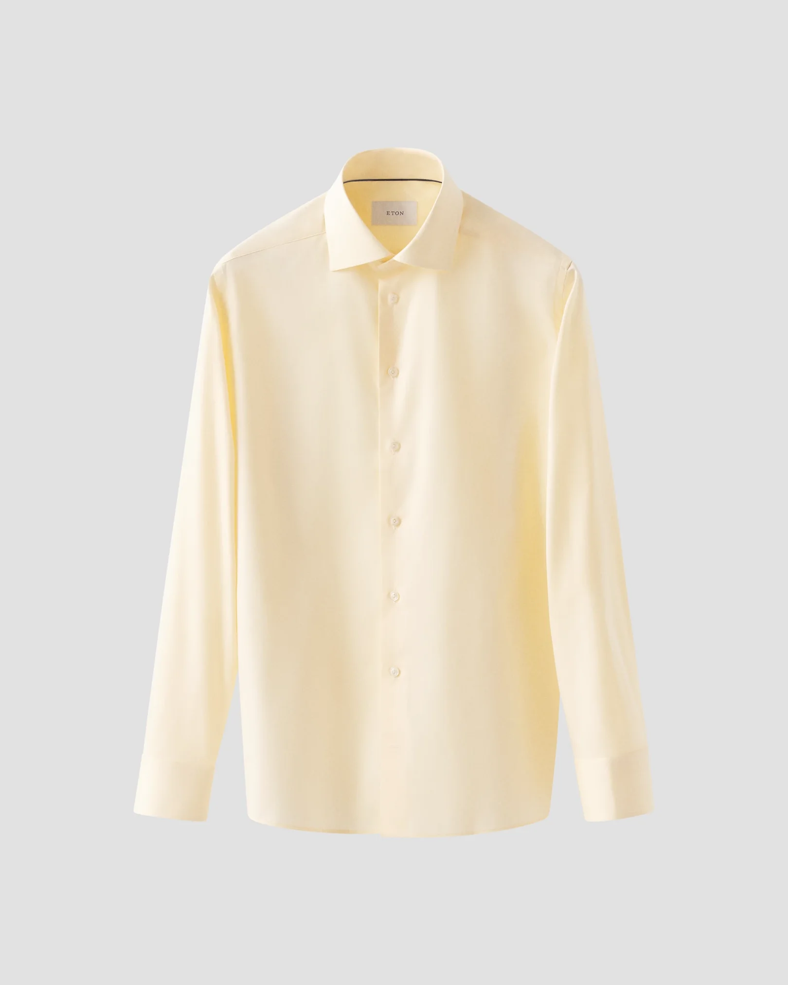 Eton - yellow solid cotton tencel tm lyocell shirt