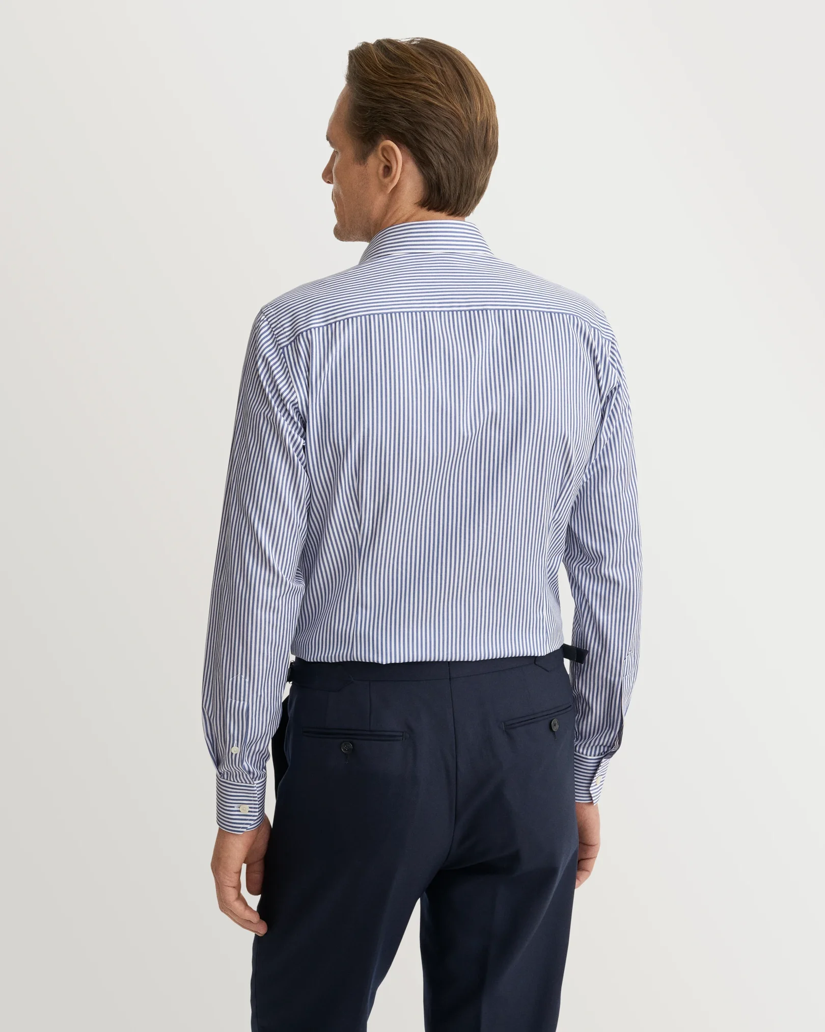 Eton - mid blue bengal striped signature twill shirt 263
