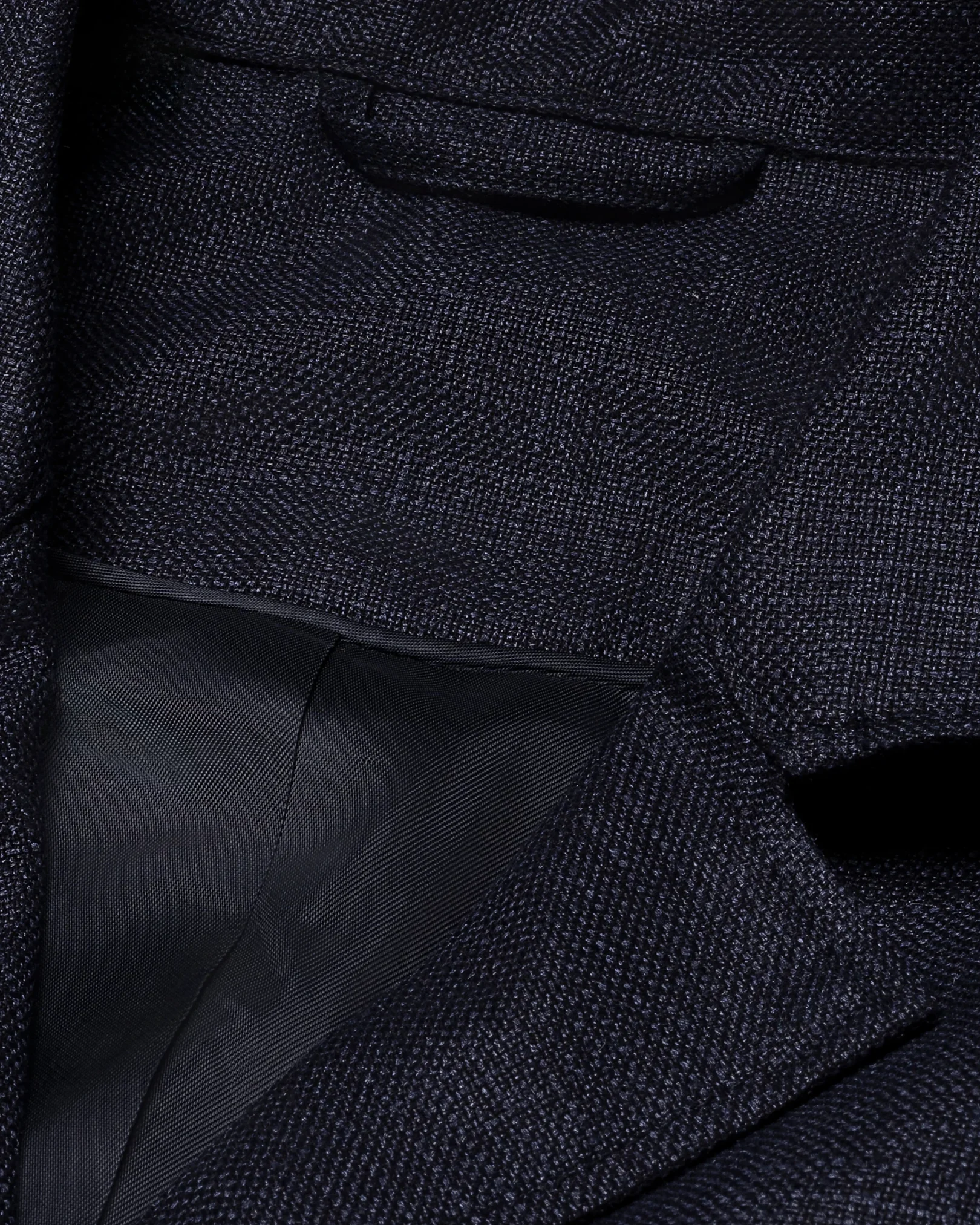 Eton - navy blue sartorial wool silk and linen overshirt