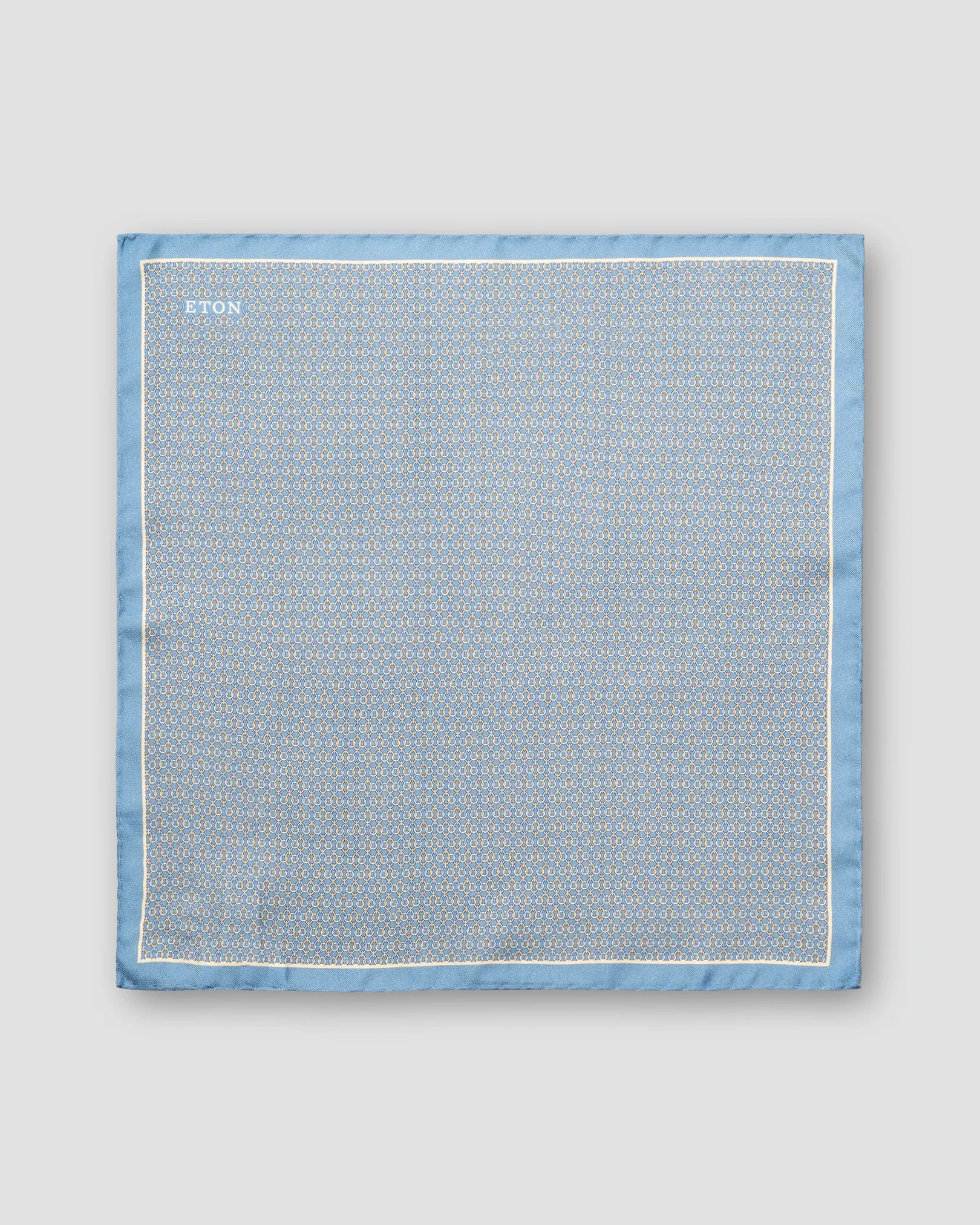 Eton - light bluegeometric silk pocket square