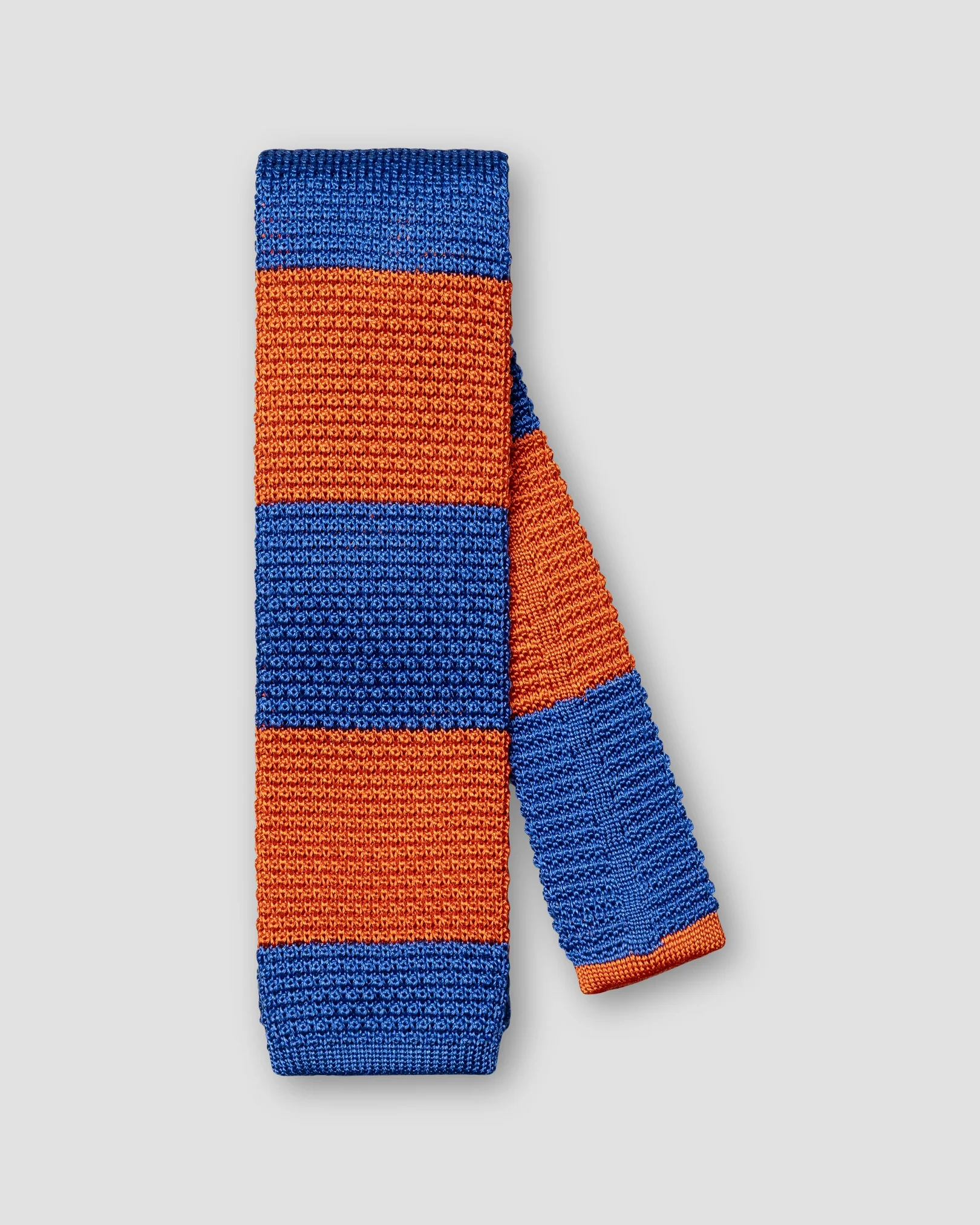 Eton - orange striped knit silk tie