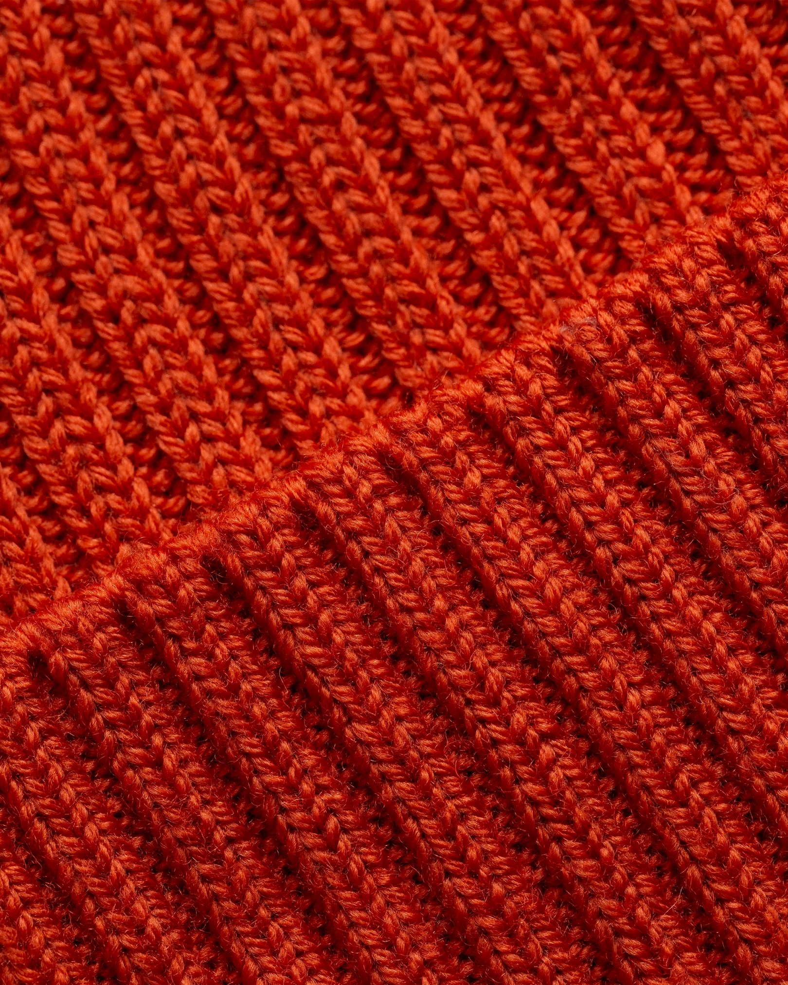 Eton - orange wool beanie logo detail