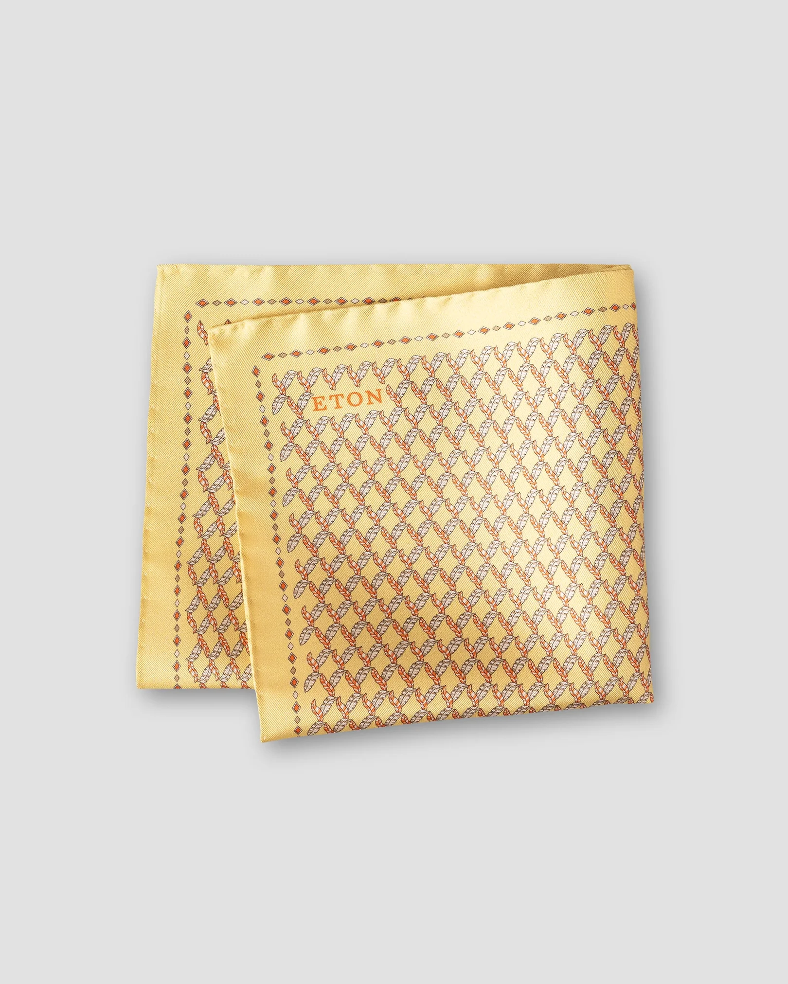 Eton - yellow leaf silk twill pocket square
