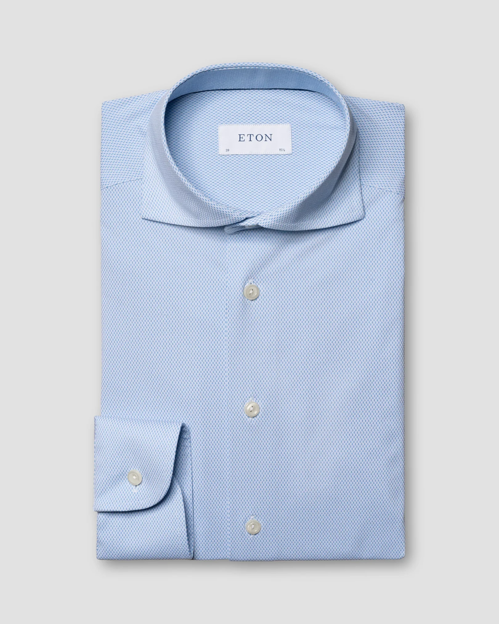 Eton - Light blue four way stretch Shirt