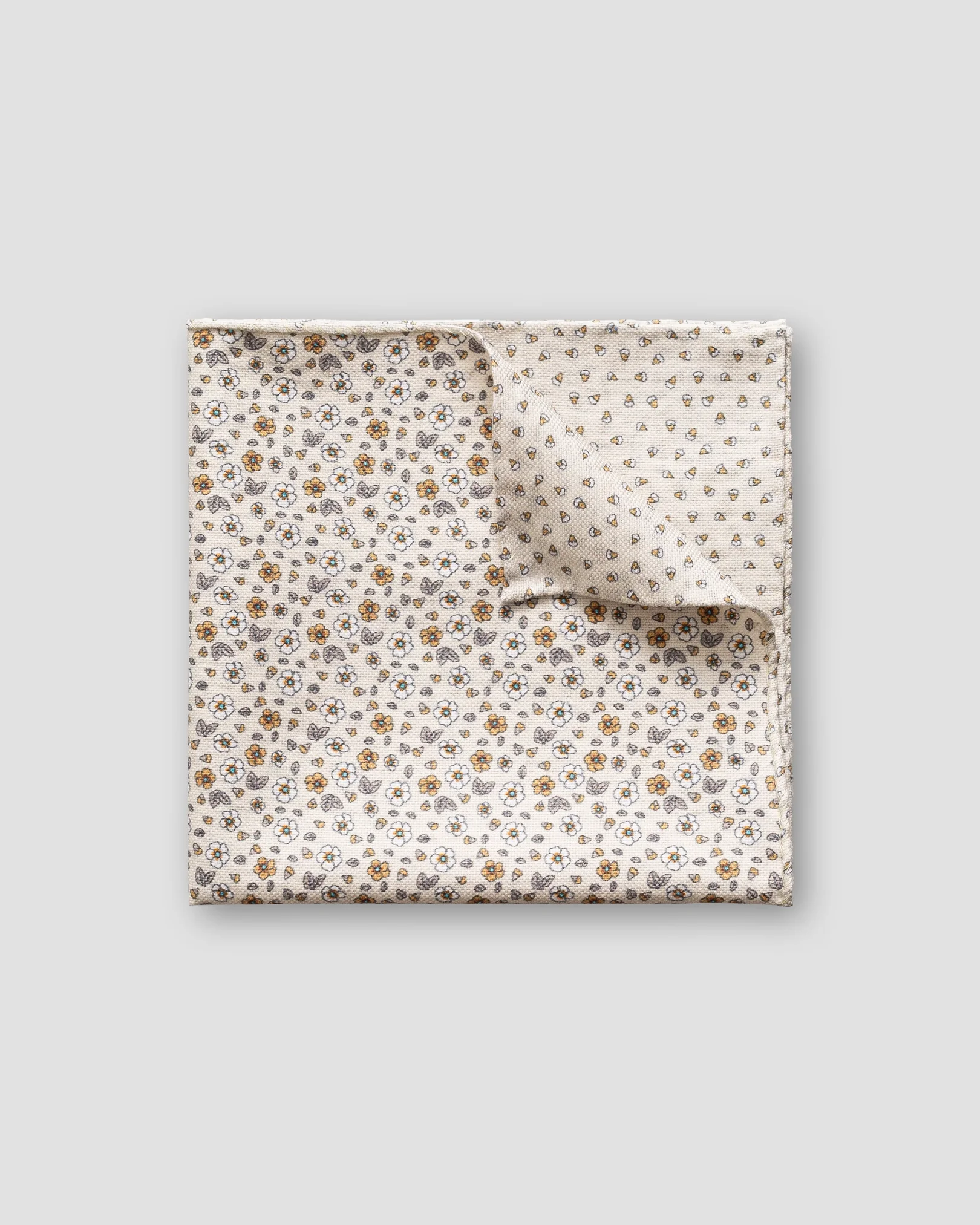 Eton - brown micro print cotton pocket square