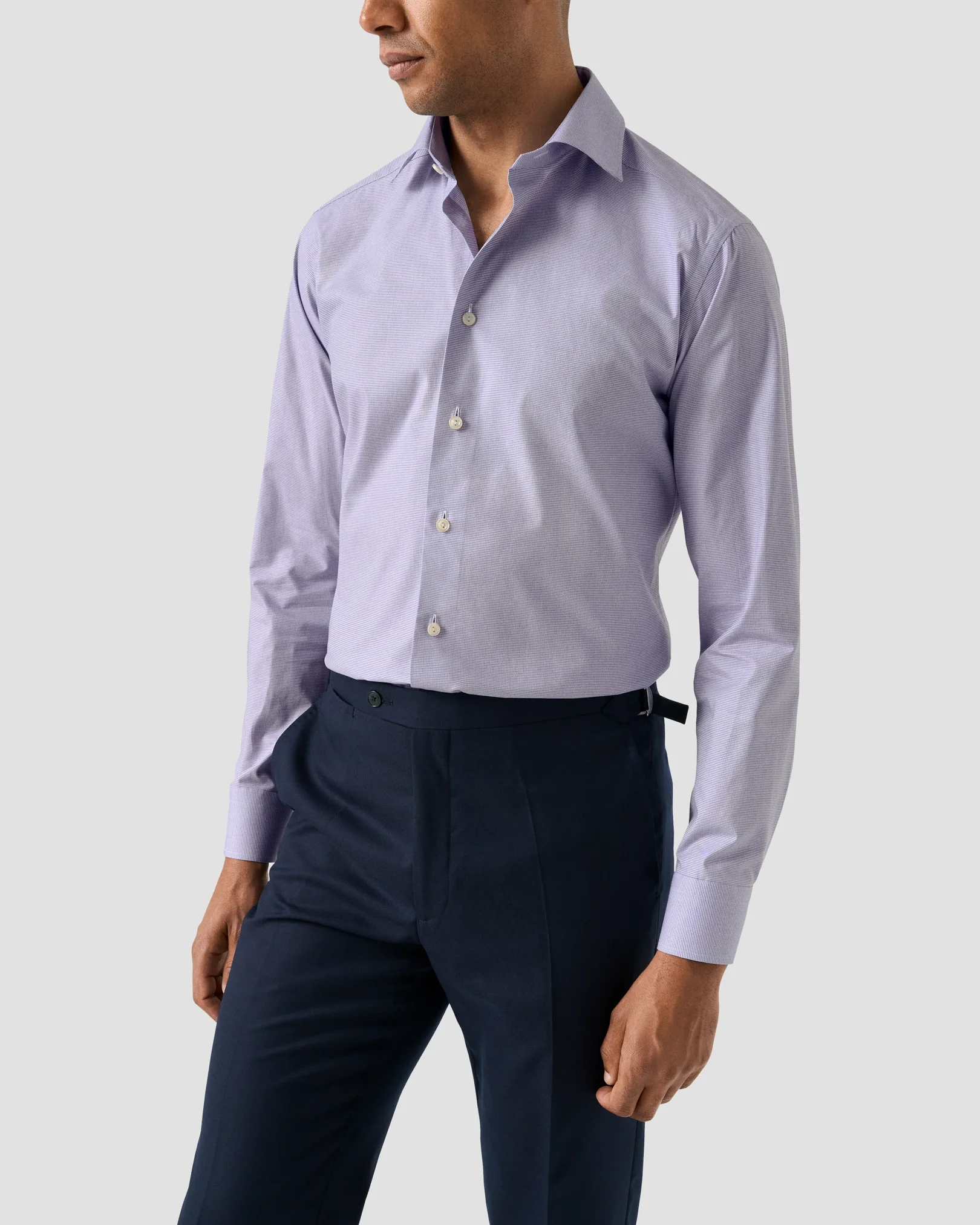 Eton - 256 micro check twill shirt