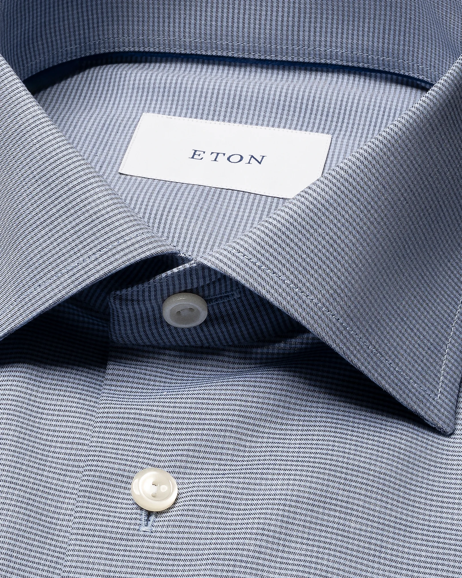 Eton - dark blue micro check twill shirt