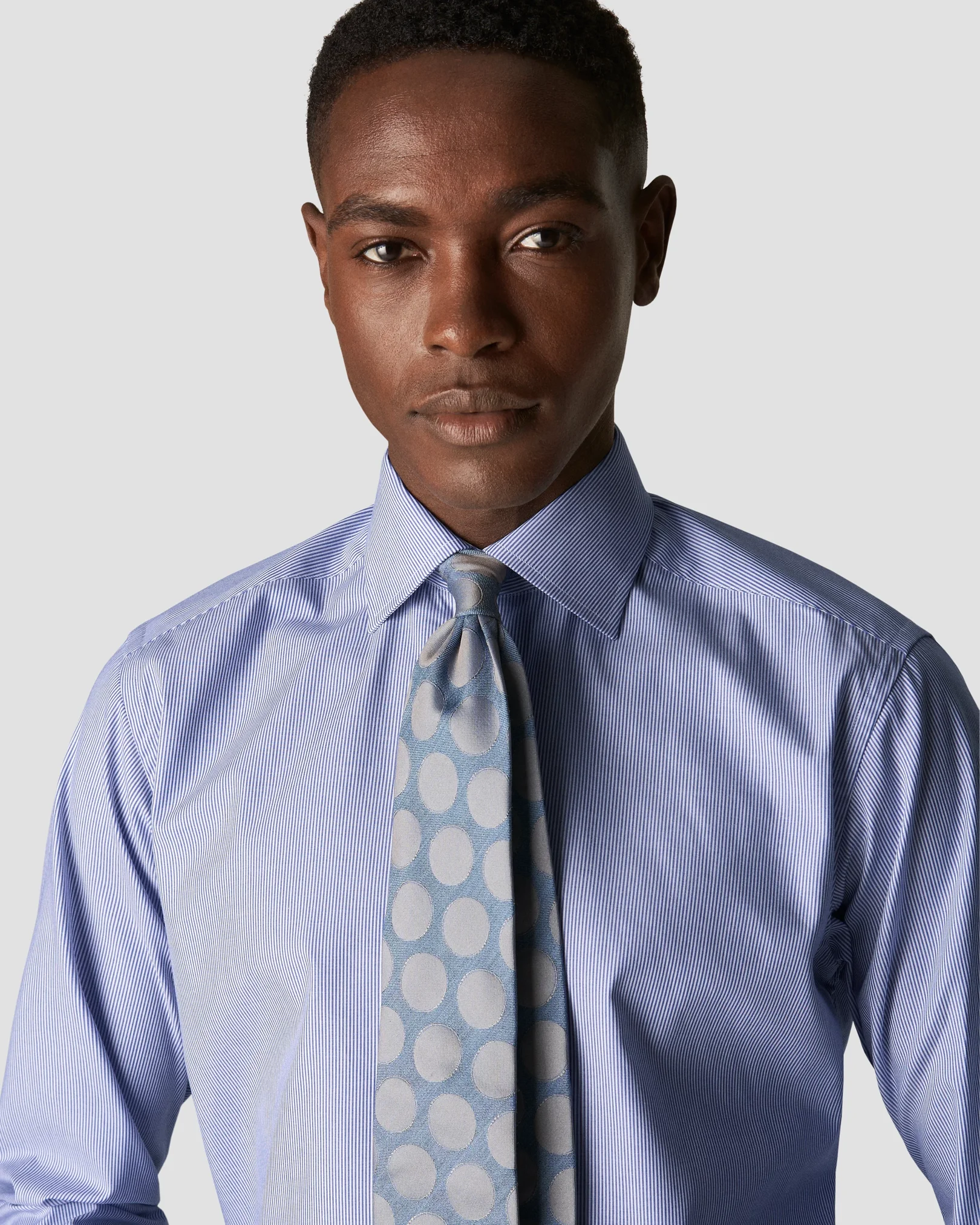 Eton - mid blue poplin cutaway shirt