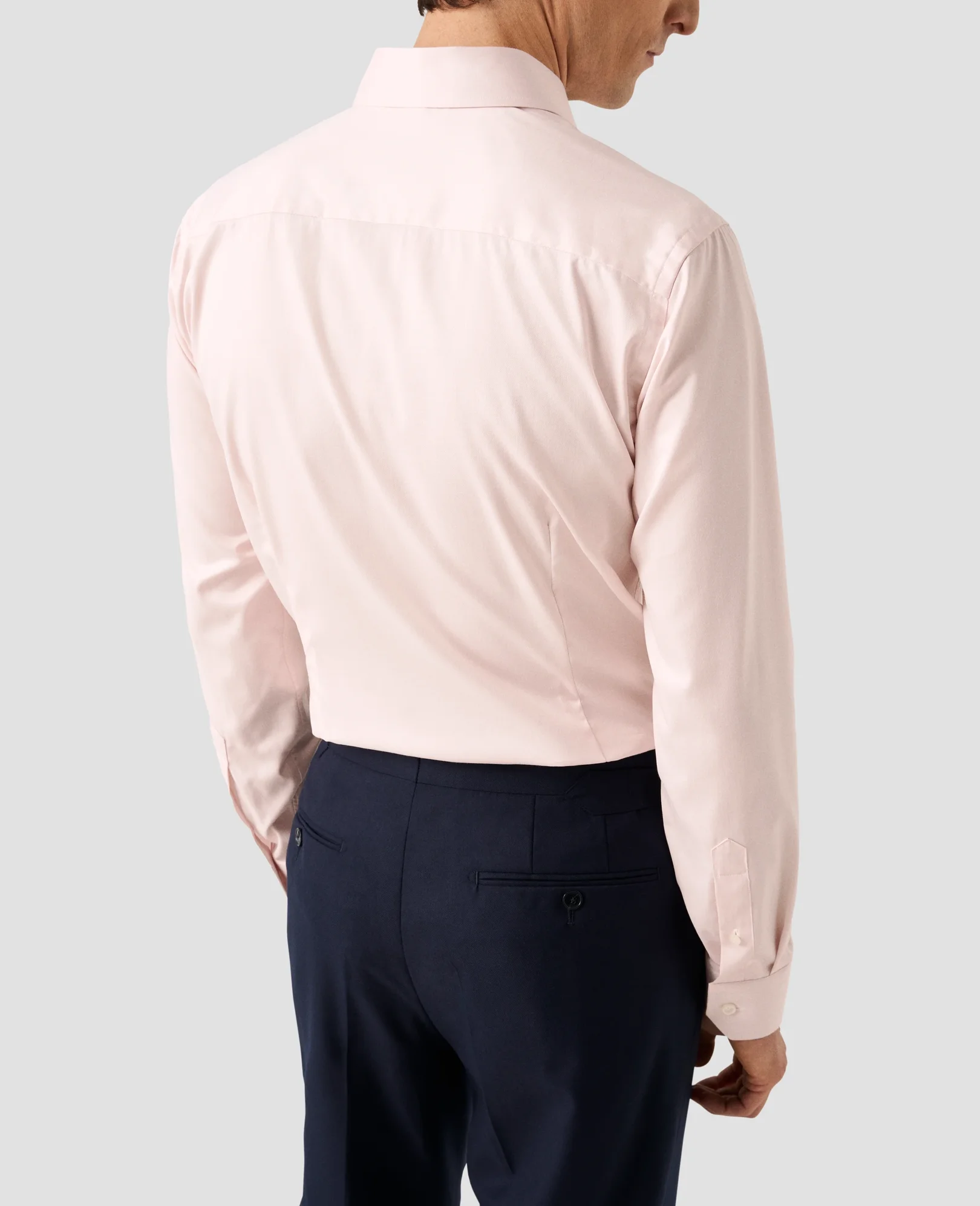 Eton - pink solid cotton tencel tm lyocell shirt