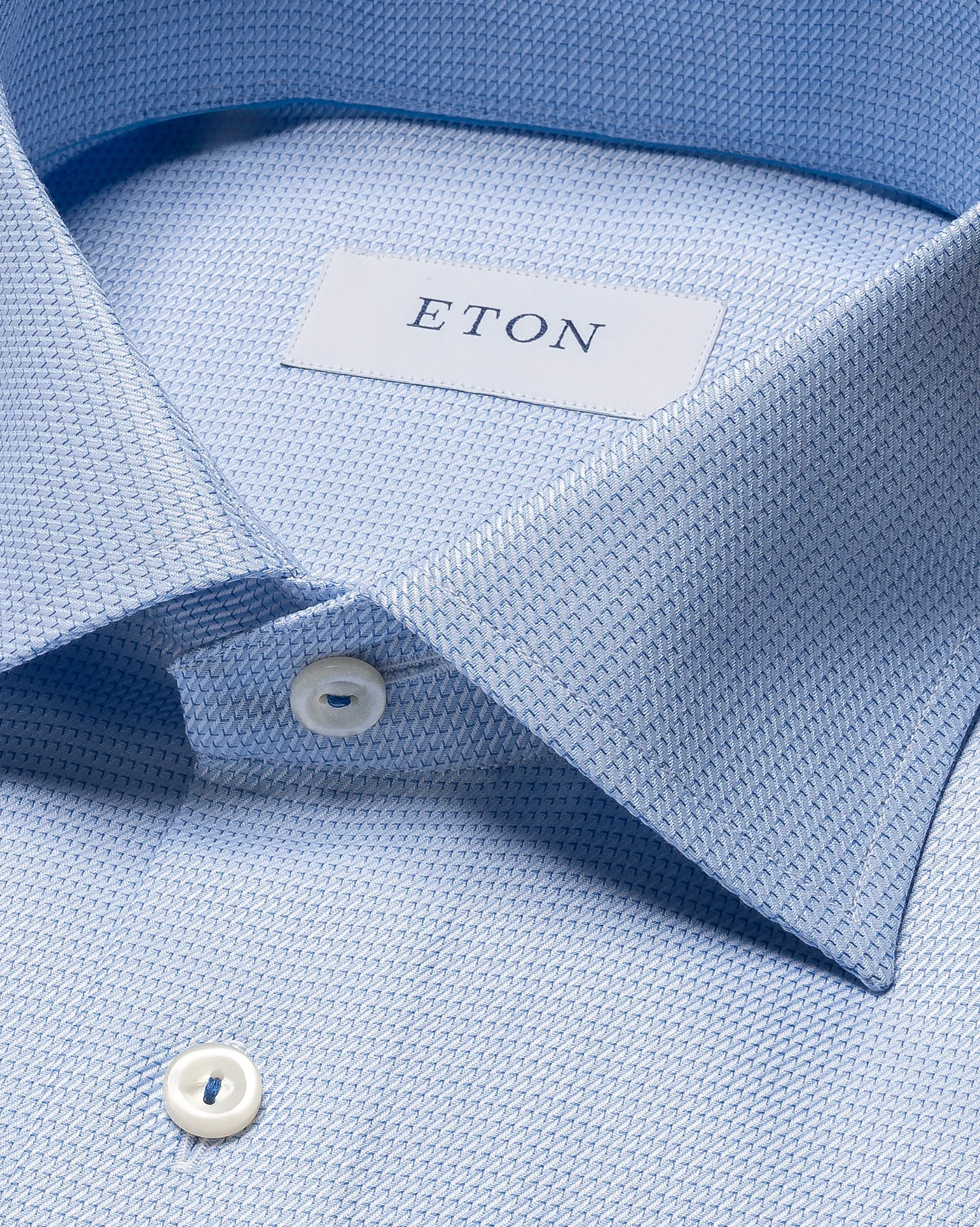 Eton - light blue cotton twill shirt