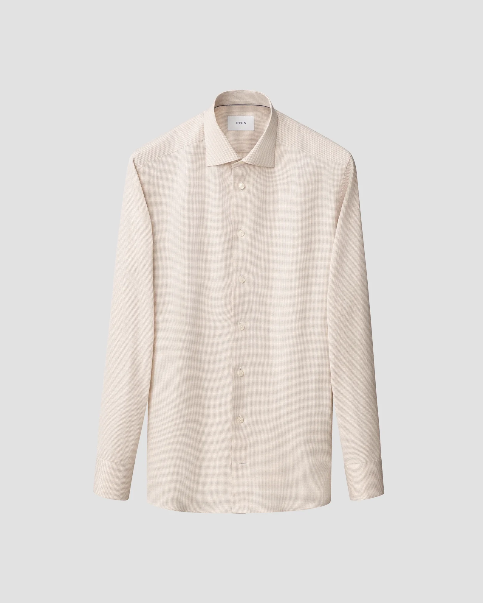 Eton - beige houndstooth signature twill shirt