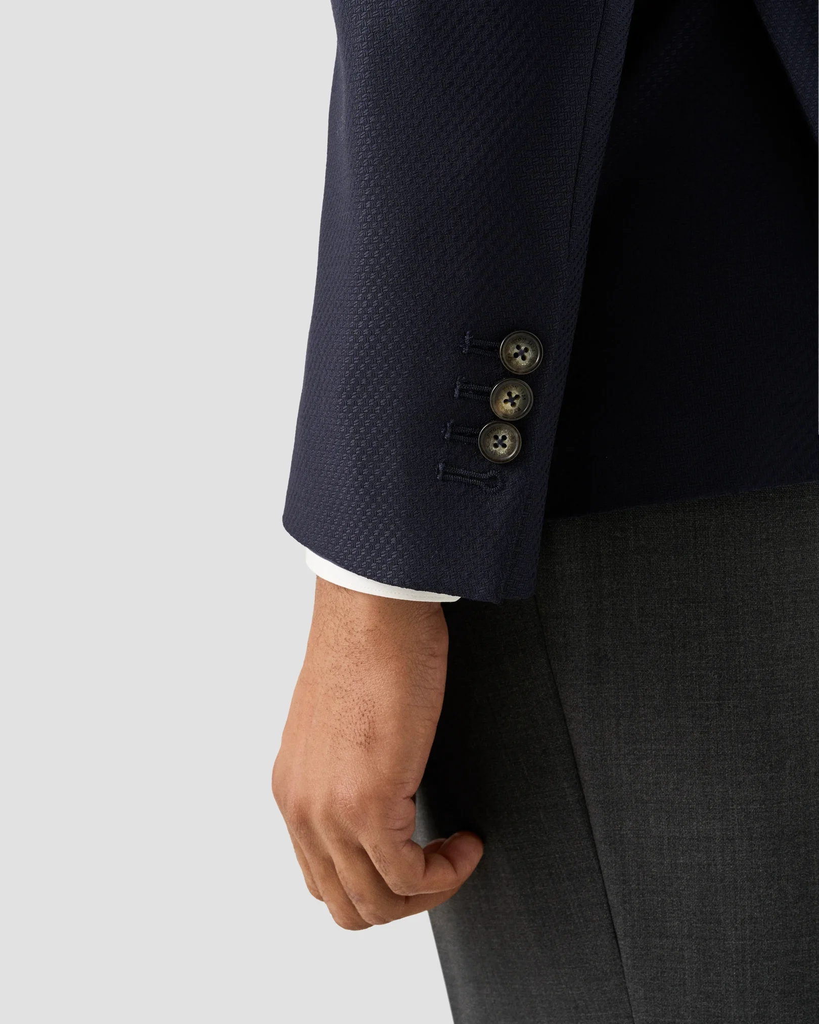 Eton - wool knit soft jacket navy blue wool knit soft jacket