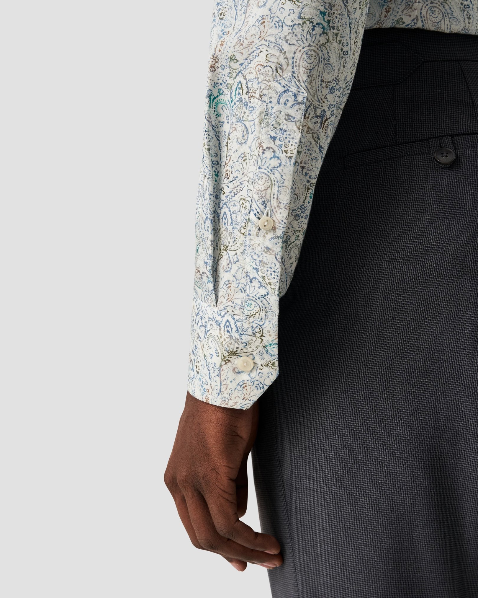 Eton - light green paisley lyocell shirt