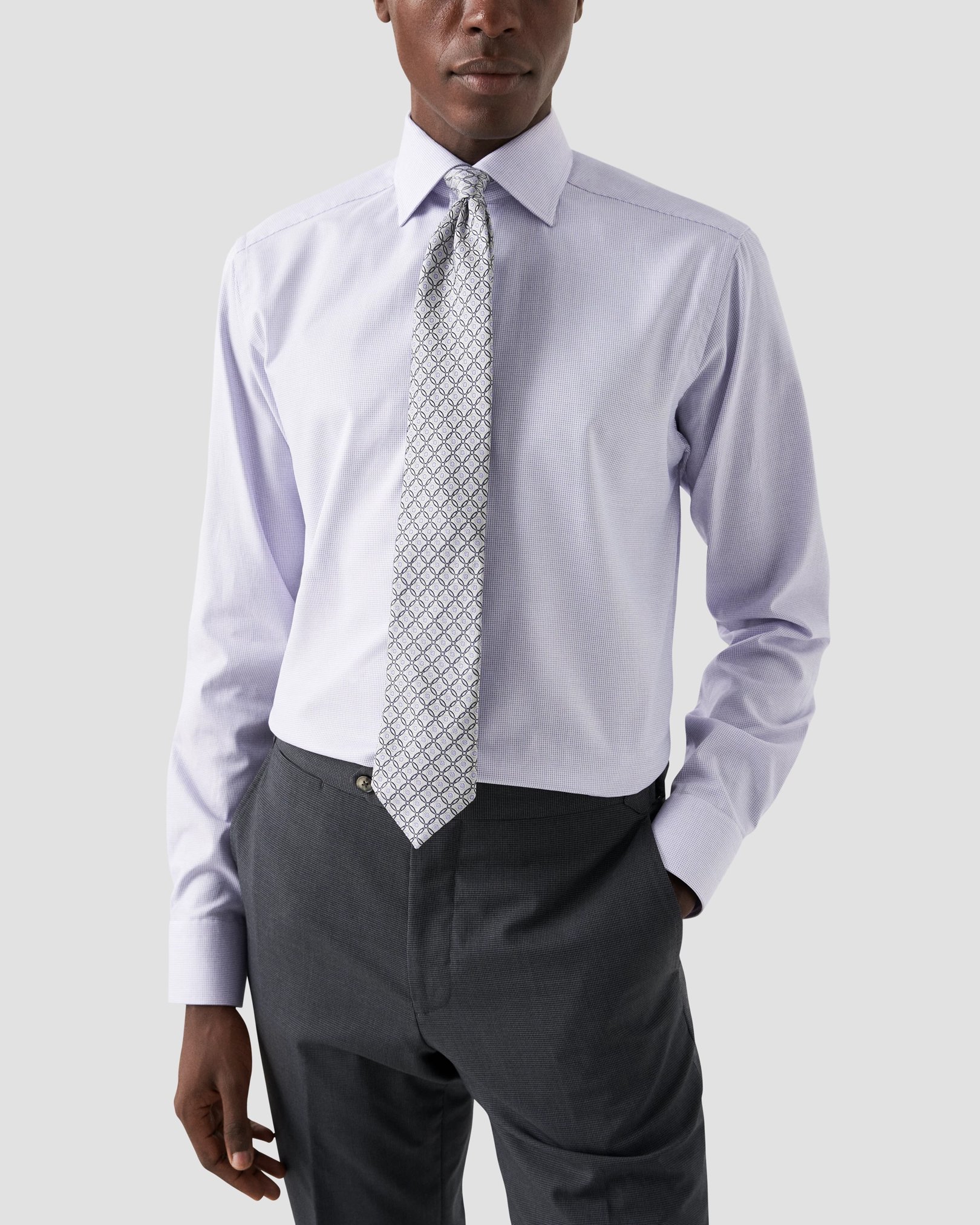 Eton - mid purple dobby