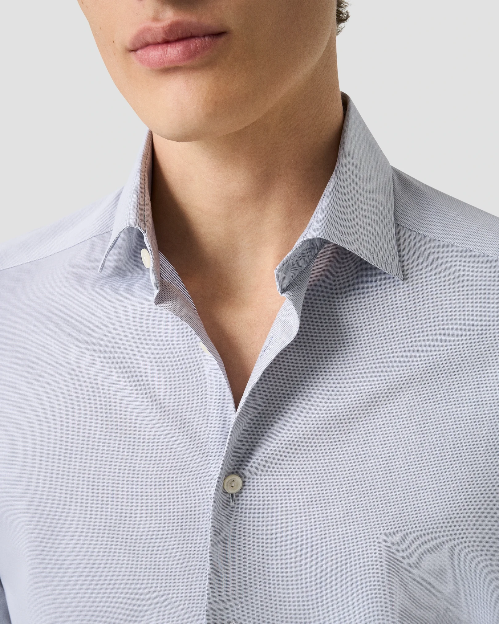 Eton - dark blue semi solid signature twill shirt