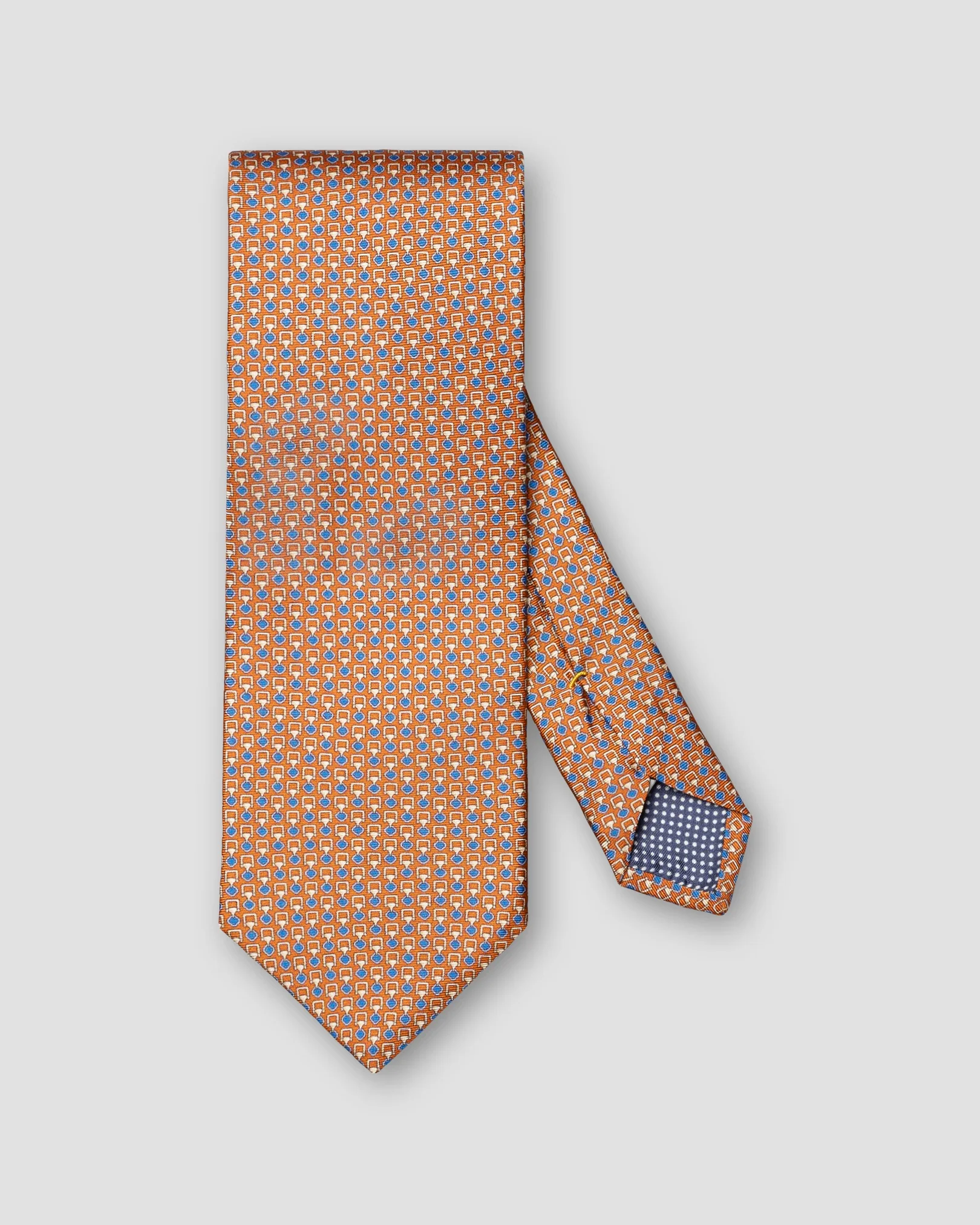 Eton - geometric print silk tie orange geometric print silk tie