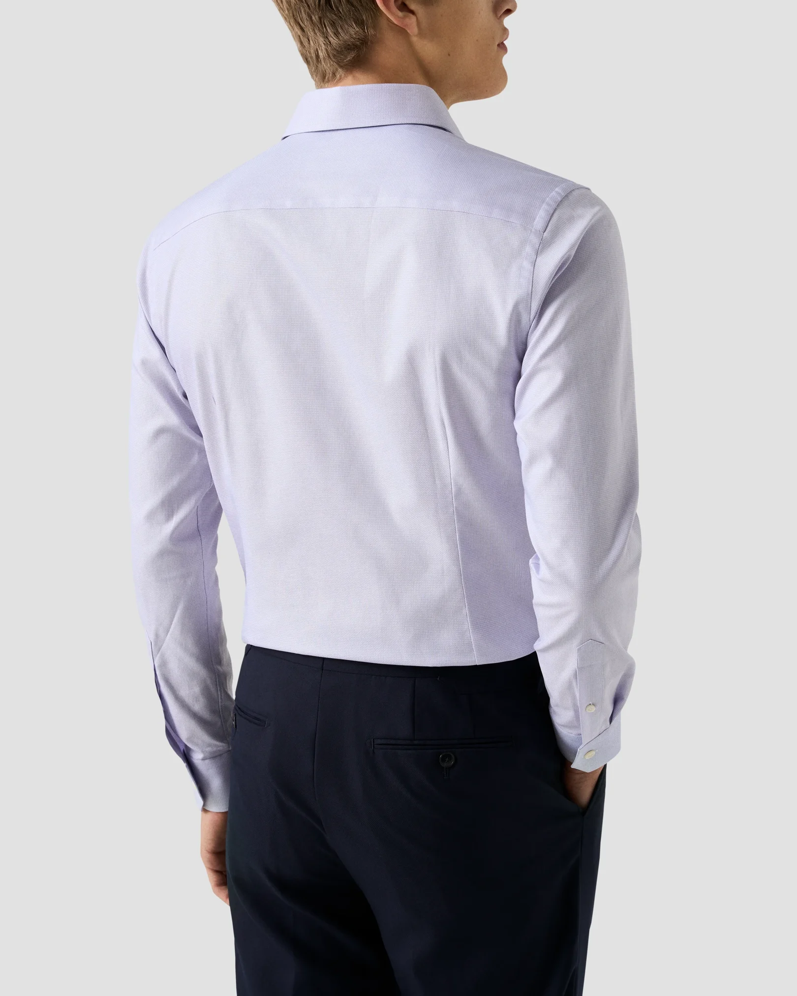 Eton - pink semi solid dobby shirt cut 263