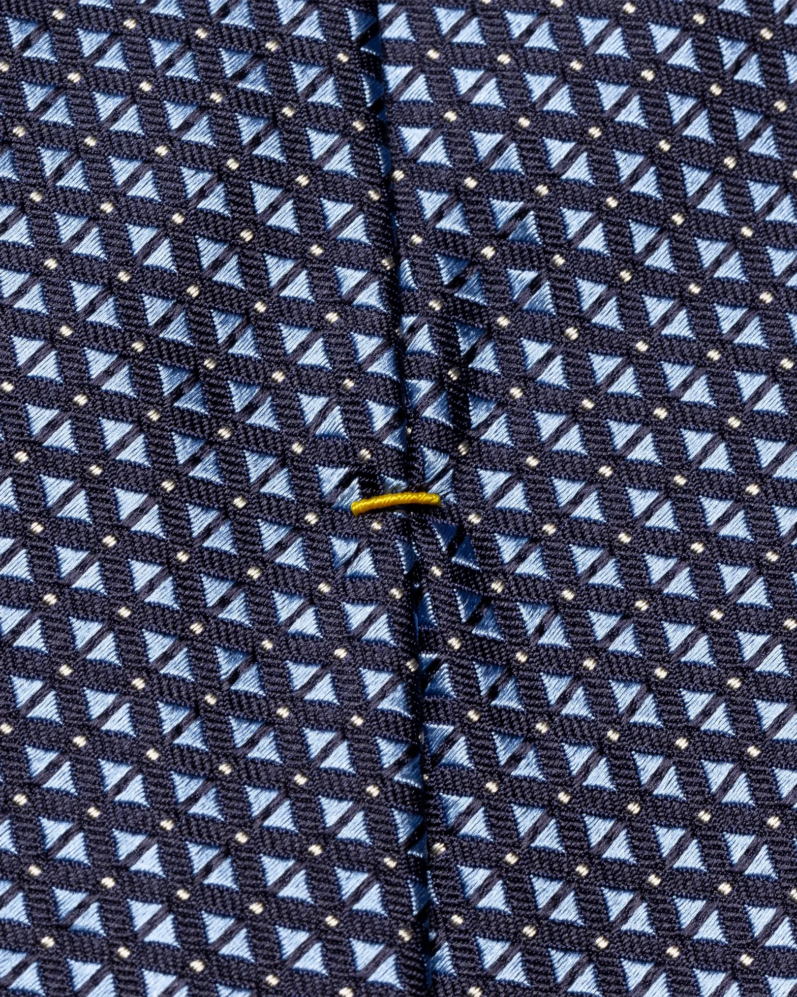 Eton - navy blue geometric jacuard tie
