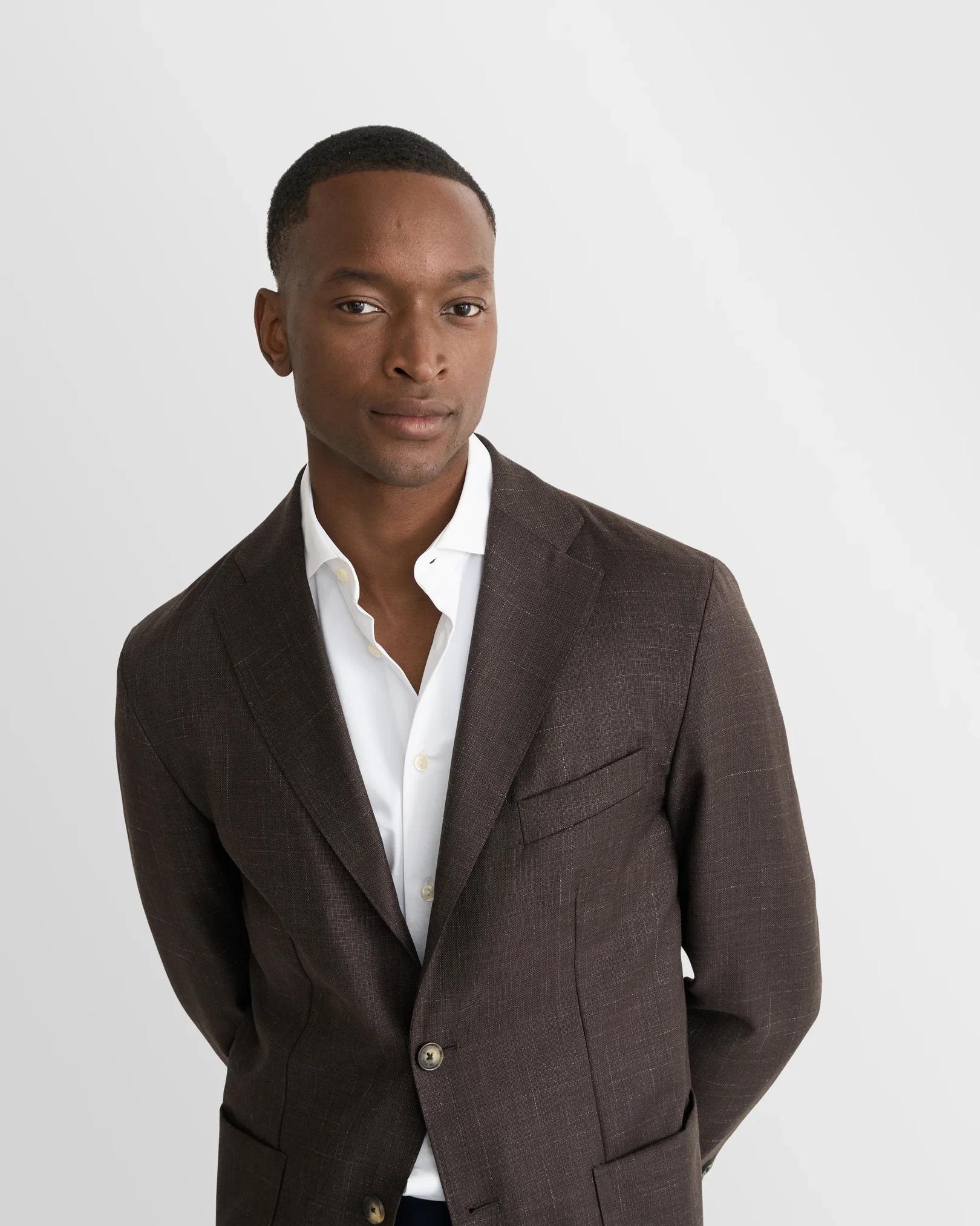 Eton - solid white four way stretch shirt