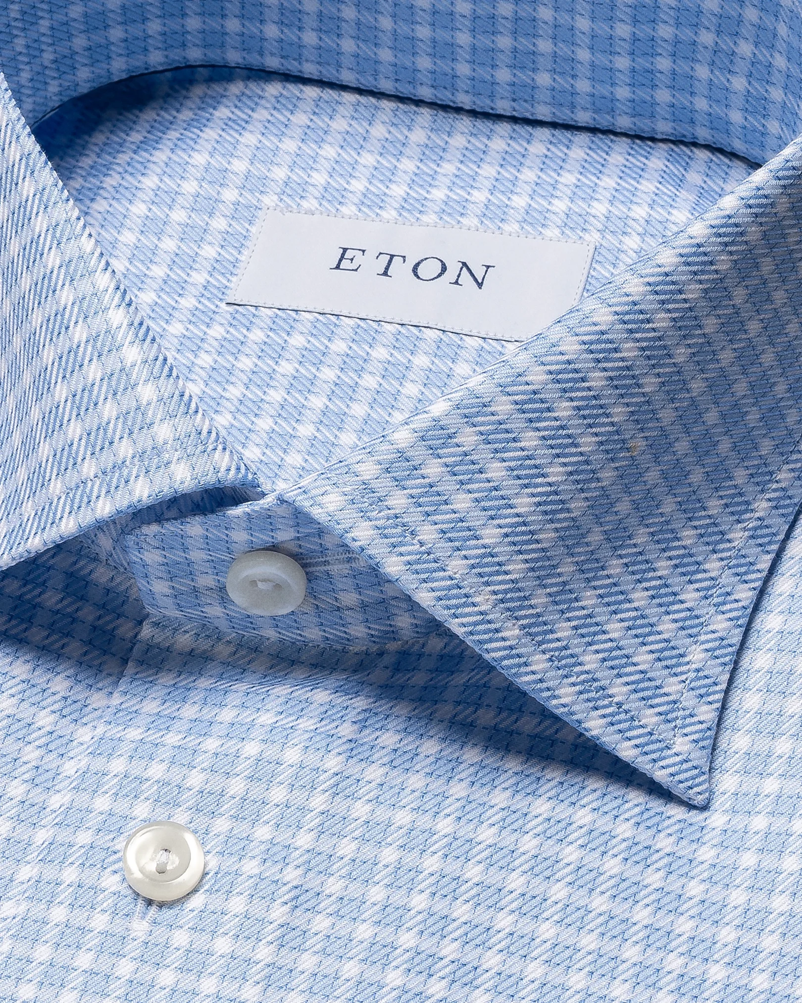Eton - checked twill shirt