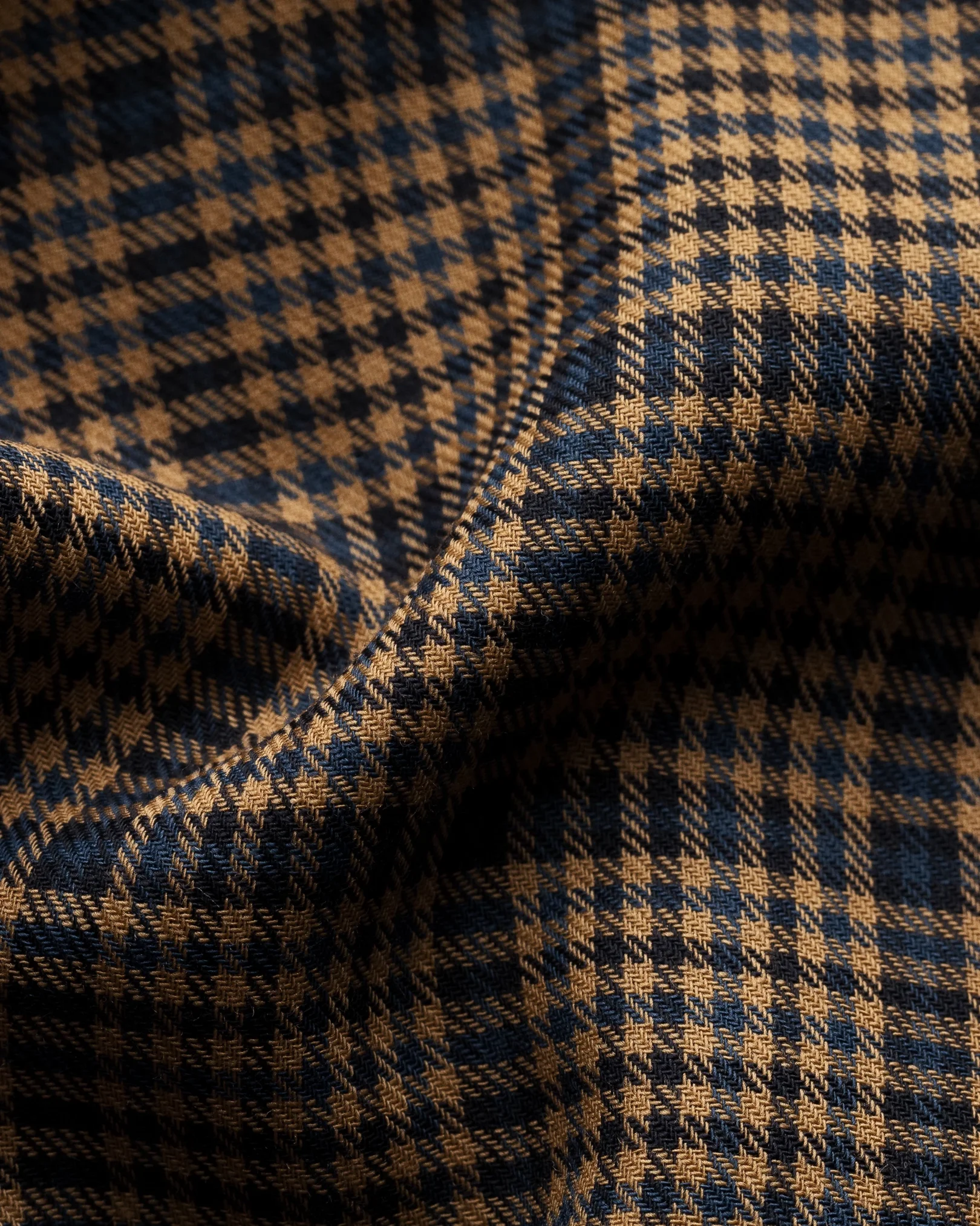 Eton - brown tweed check merino wool shirt