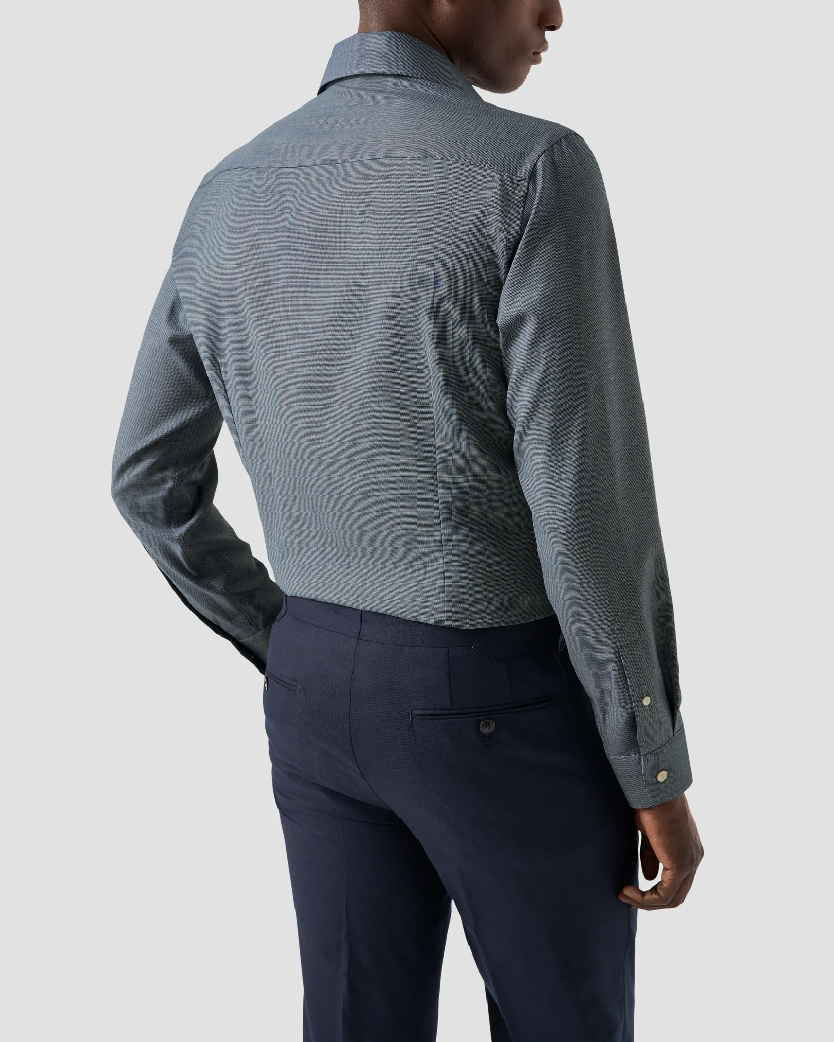 Eton - semi solid merino shirt wide spread