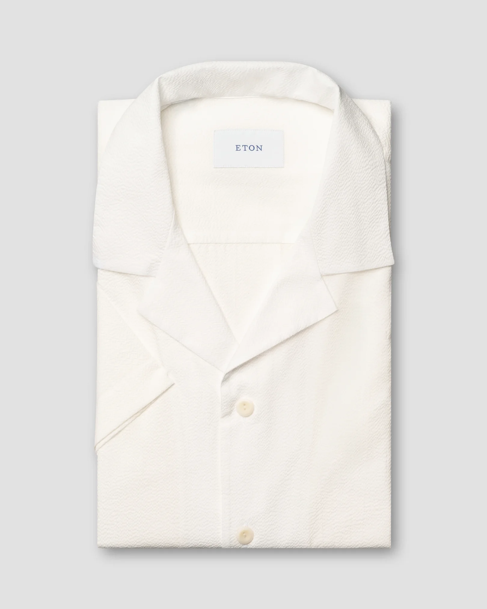 Eton - white seersucker resort shirt