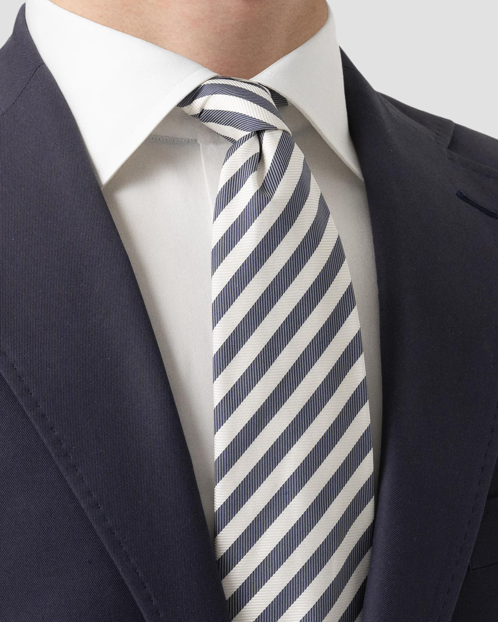Eton - dark blue bold stripe tie
