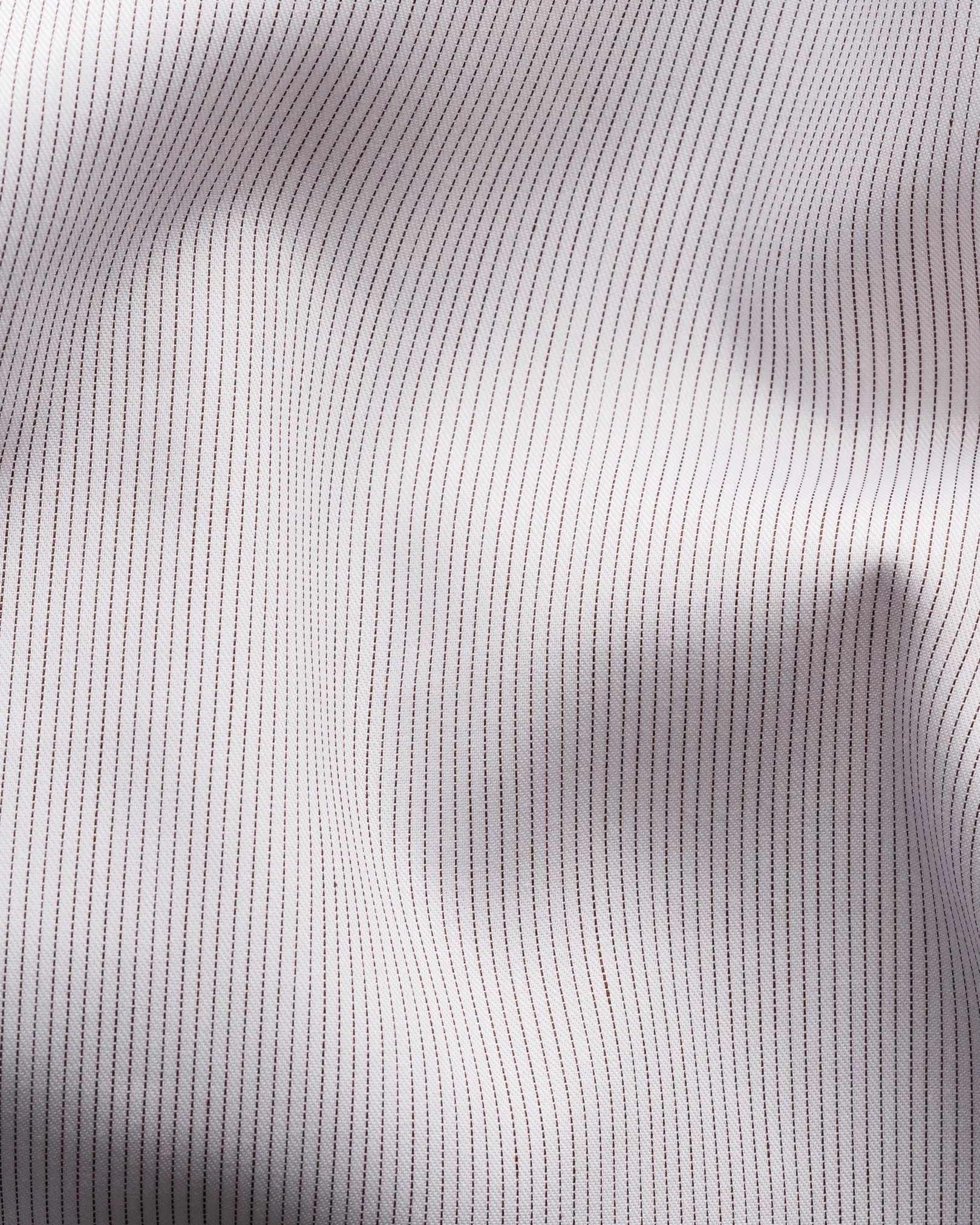 Eton - brown twill hailine striped shirt