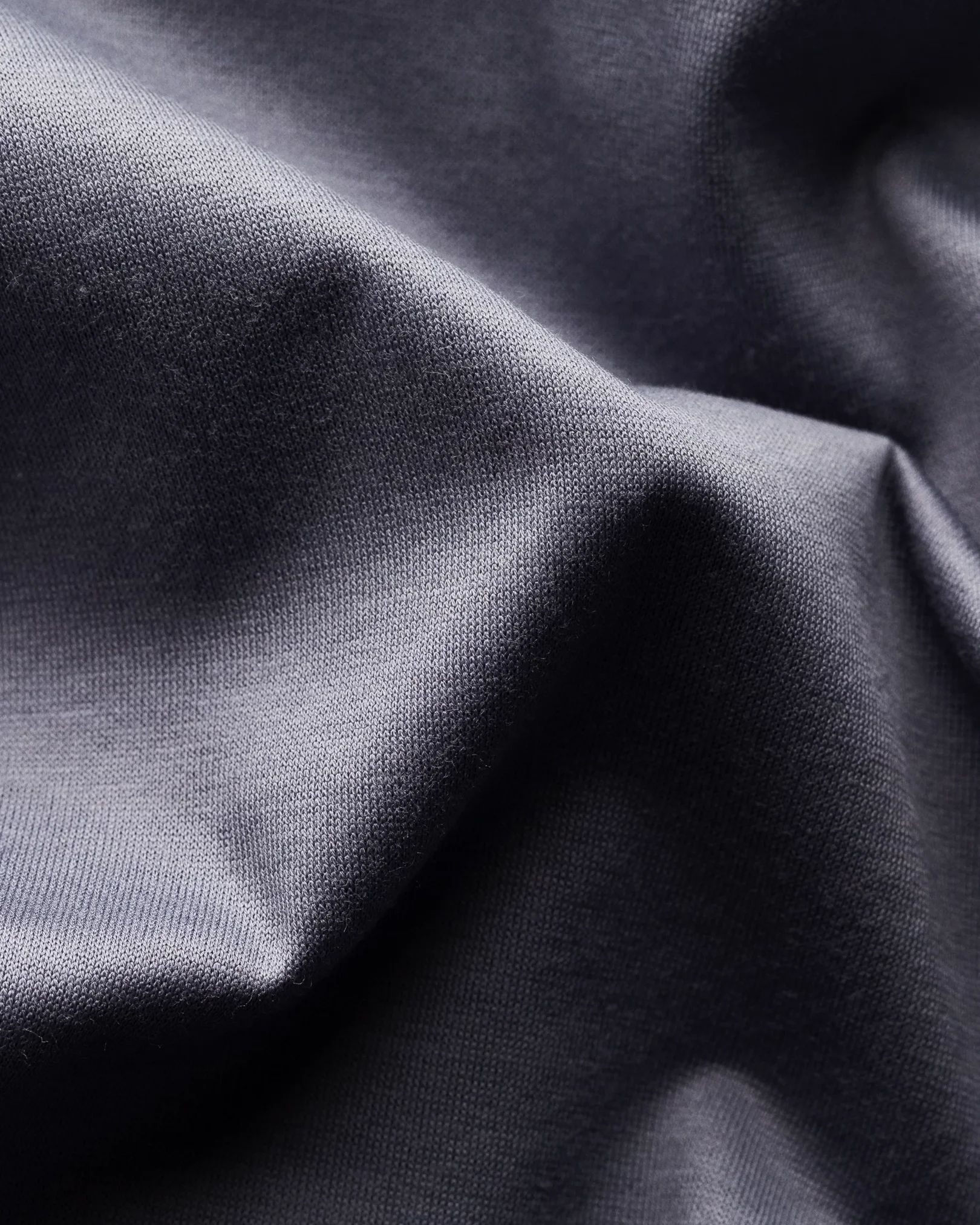 Eton - mid grey jersey pointed single rounded slim jersey