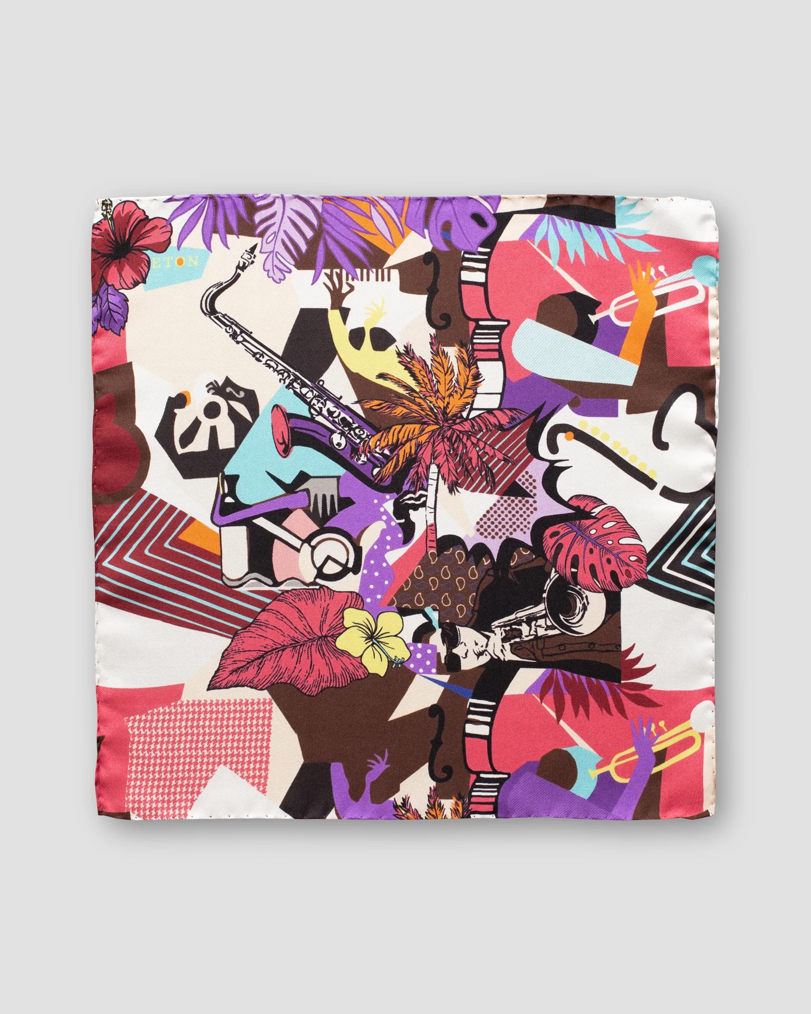 Eton - vibrant music print pocket square