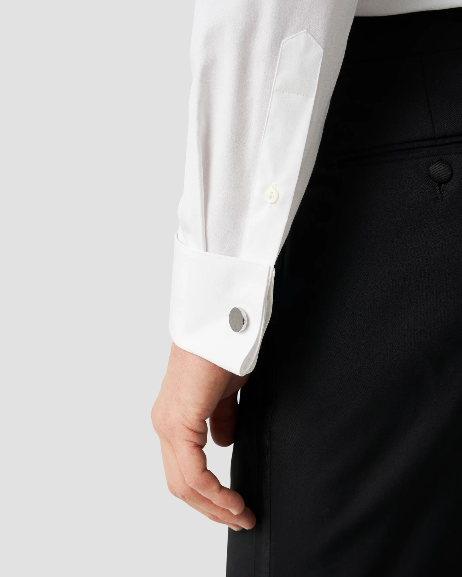 Eton - white pique bib front tuxedo shirt we1