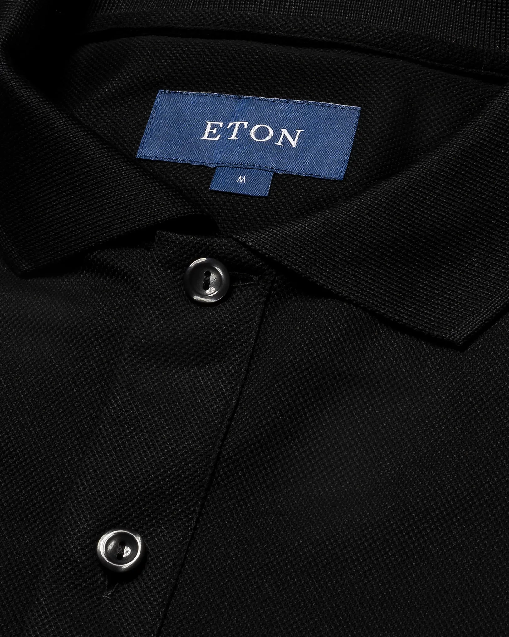 Black Filo di Scozia Piqué Polo Shirt - Short Sleeve - Eton