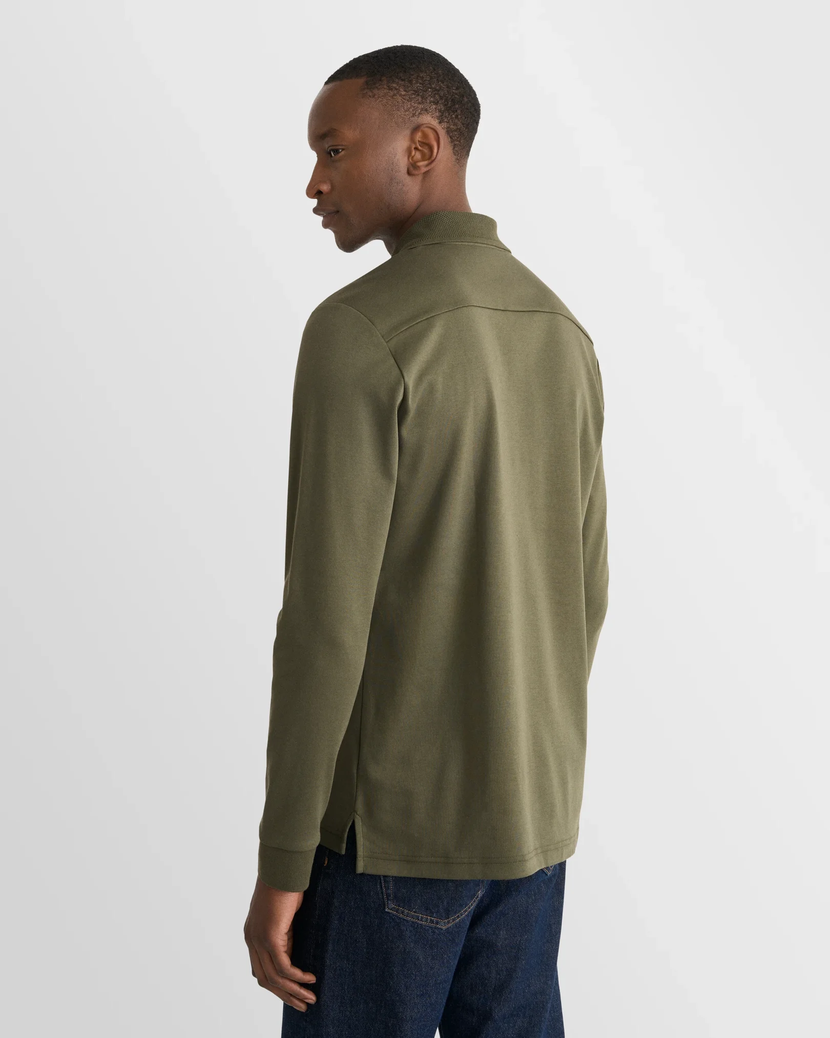 Eton - dark green interlock polo shirt