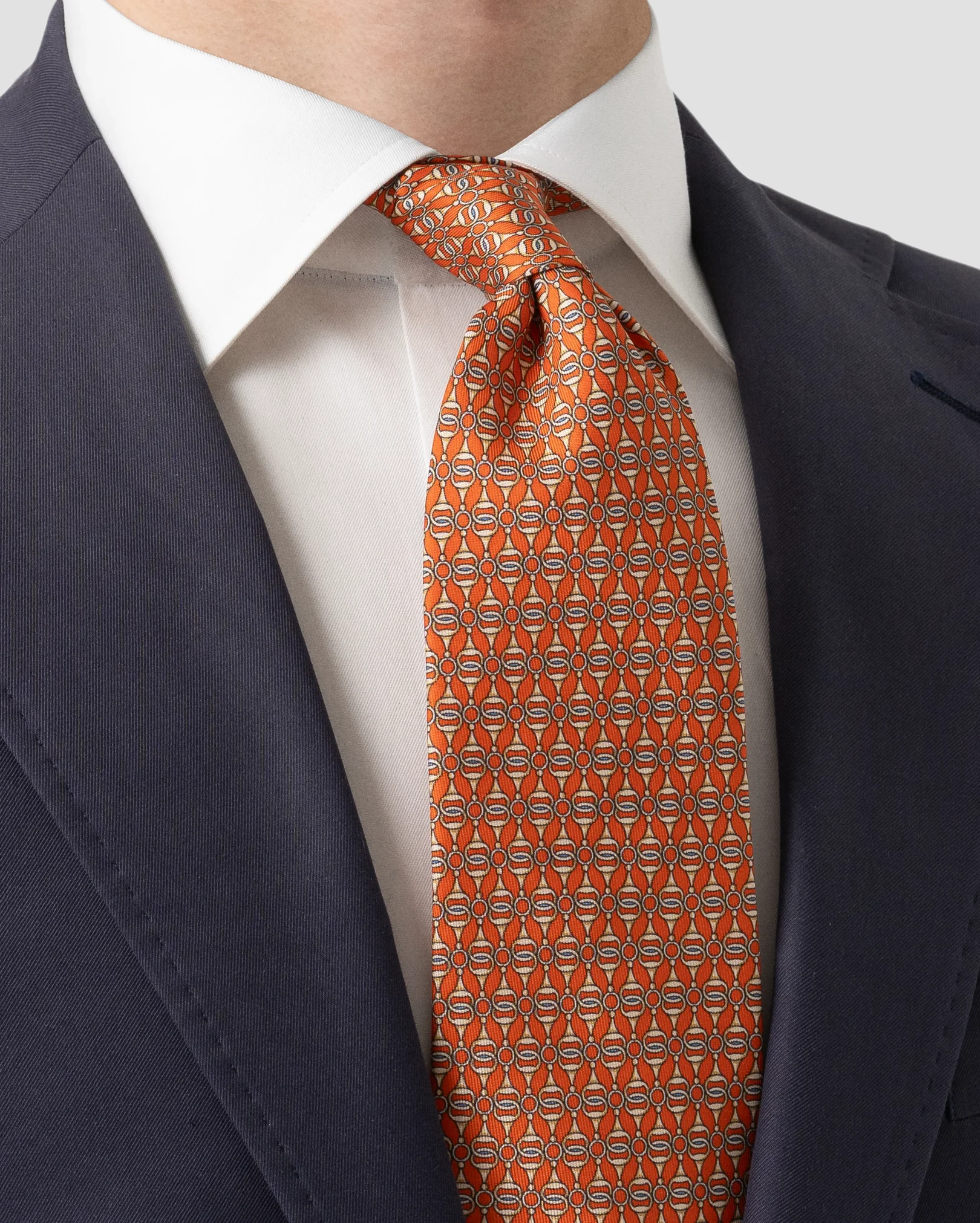 Geometric Print Silk Tie - Eton