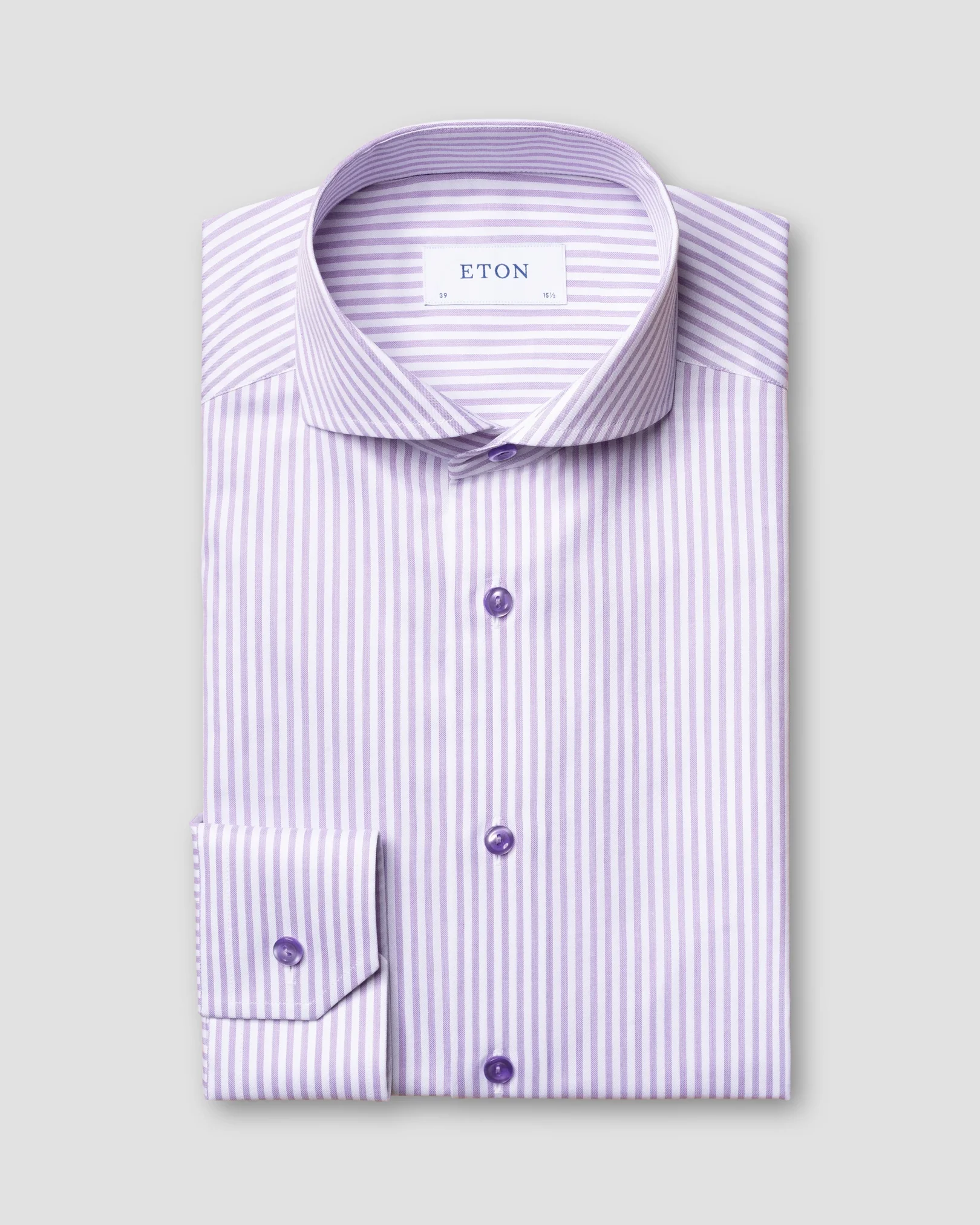 Eton - light purple signature twill extreme cut away single slim